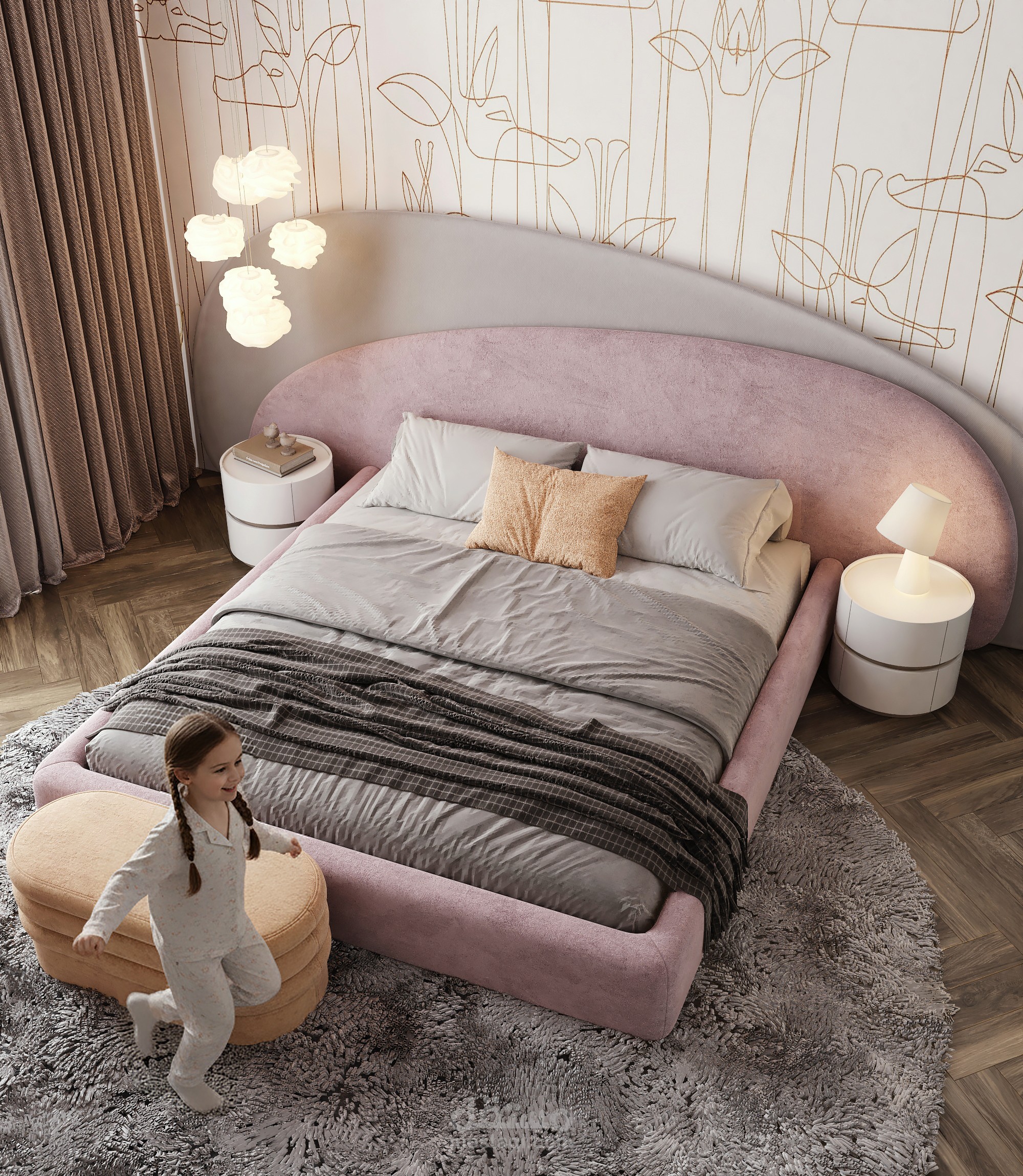 تصميم ناعم لغرفه نوم فتاة