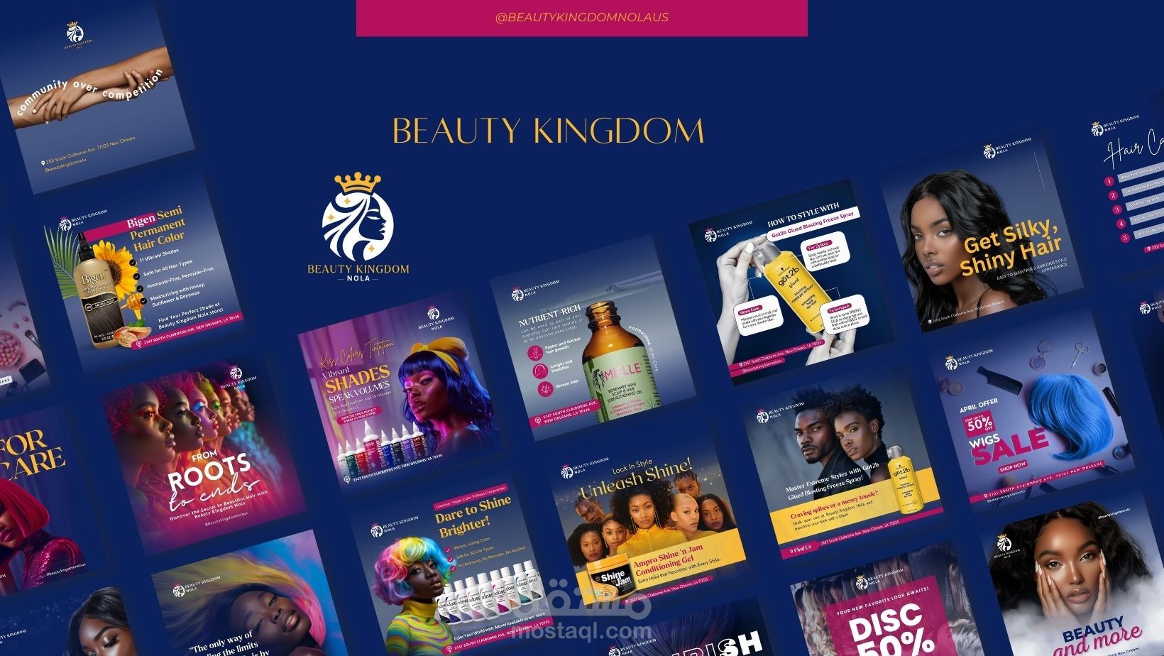 تصميم لوغو/ هوية / كتابة محتوي و تصاميم سوشال ميديا