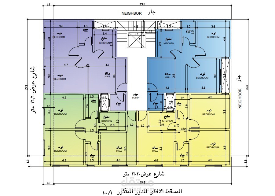 تصميم مخطط معماري لعمارة سكنية