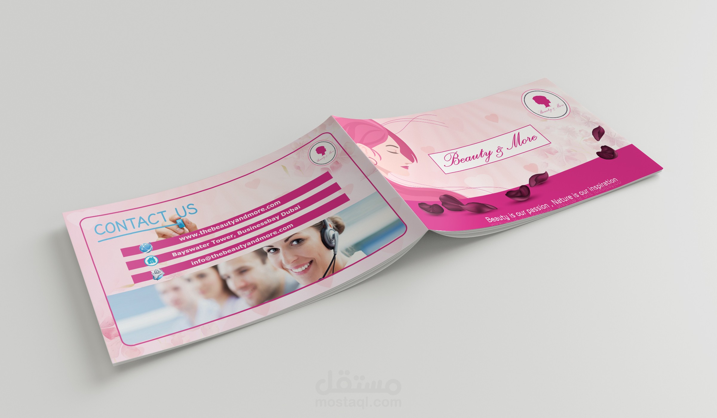 تصميم الكتيب التعريفي لشركة الجمال Beauty&more