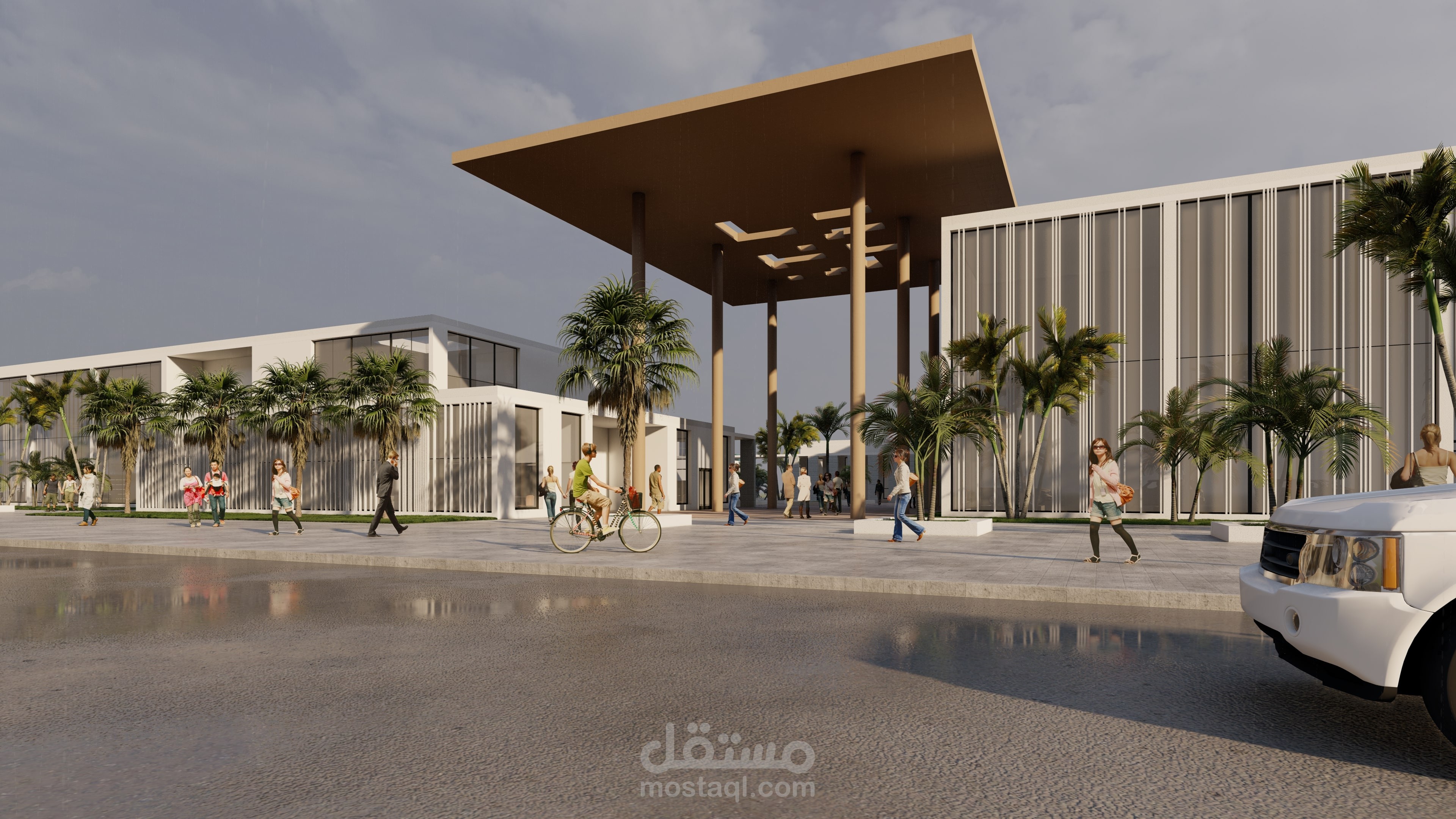 تصميم مركز ثقافي مستوحى من المدن القديمة المغربية: يجمع بين الوظيفية، الجمالية واحترام التراث المحلي.