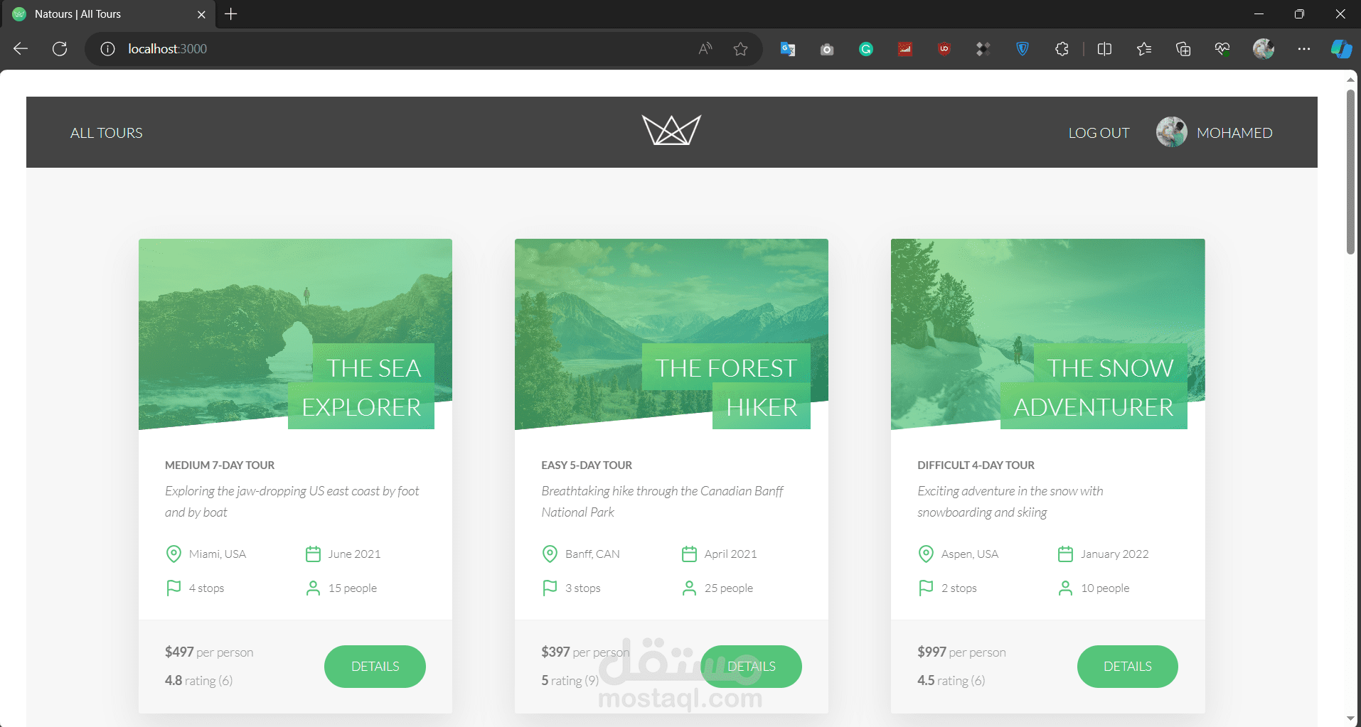Natours web Application