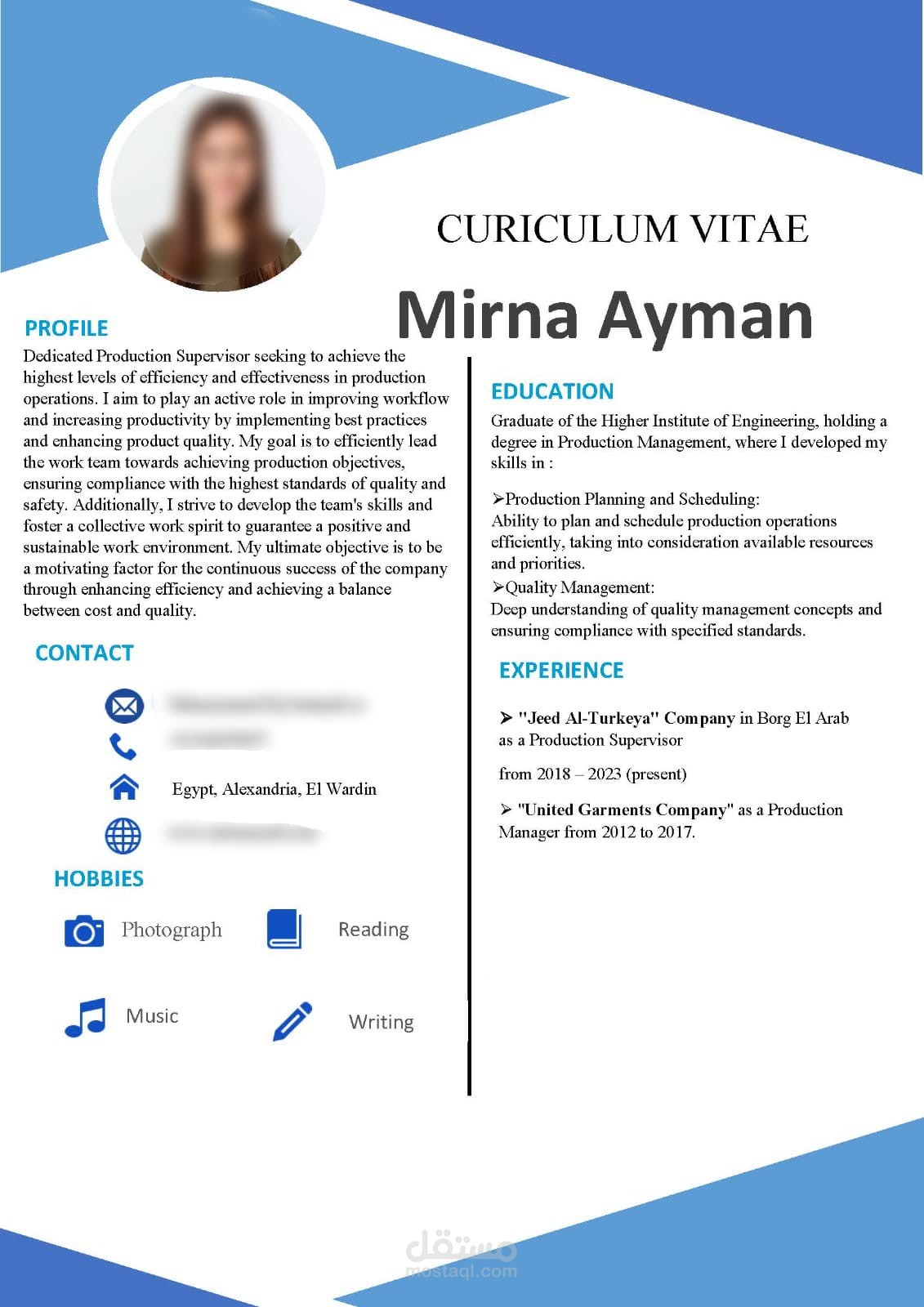 كتابة وإعداد وتصميم السير الذاتية بشكل احترافي  Cv