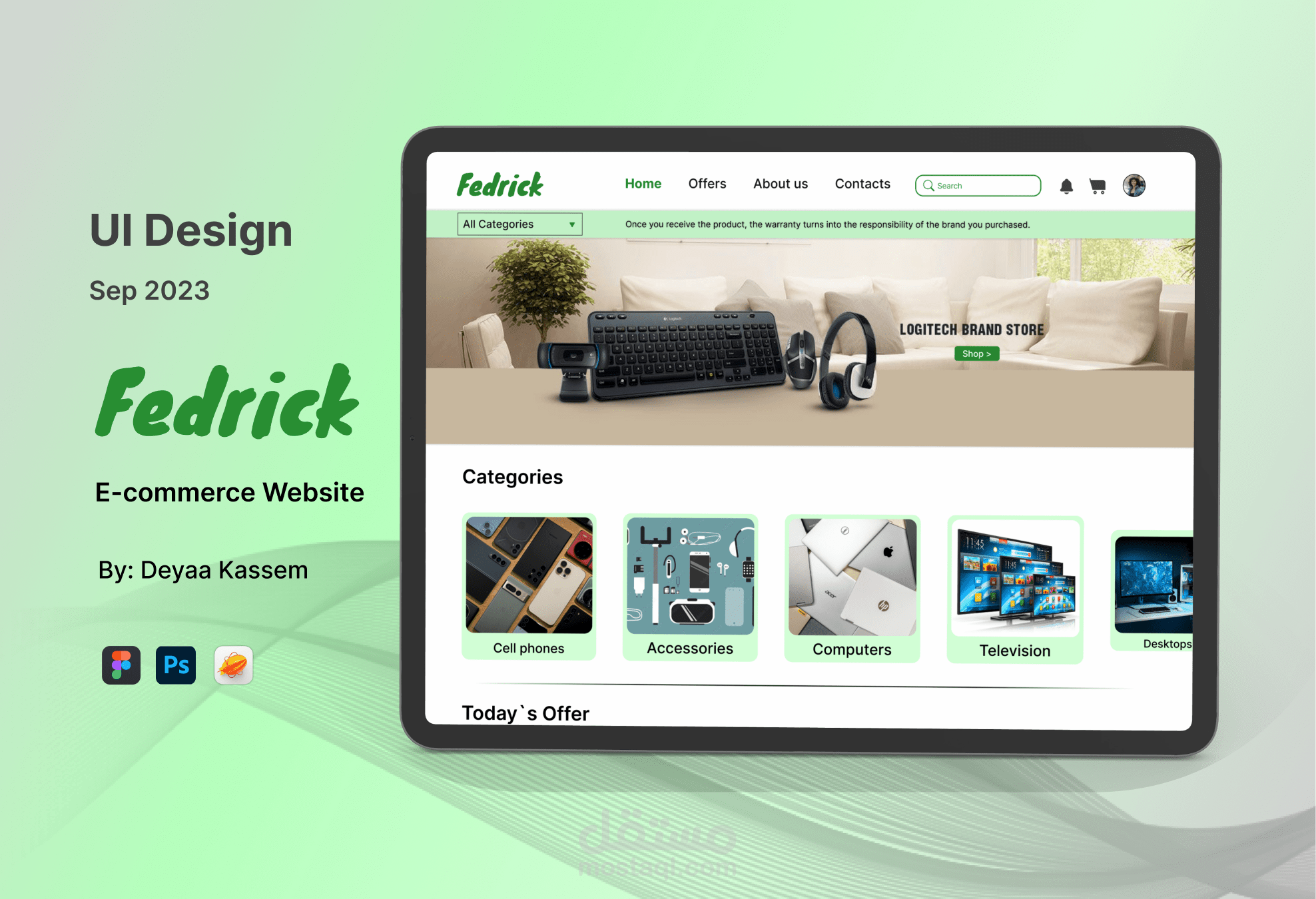 تصميم واجهة المستخدم - تجارة الكترونية فيدريك - UI Design - E-commerce - Fedrick