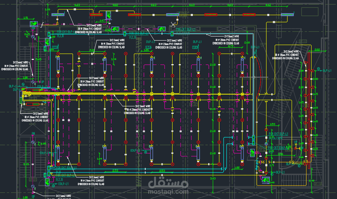 تصميم مخطط كهربائي لأربعة شقق ومخططات شوب درونج
