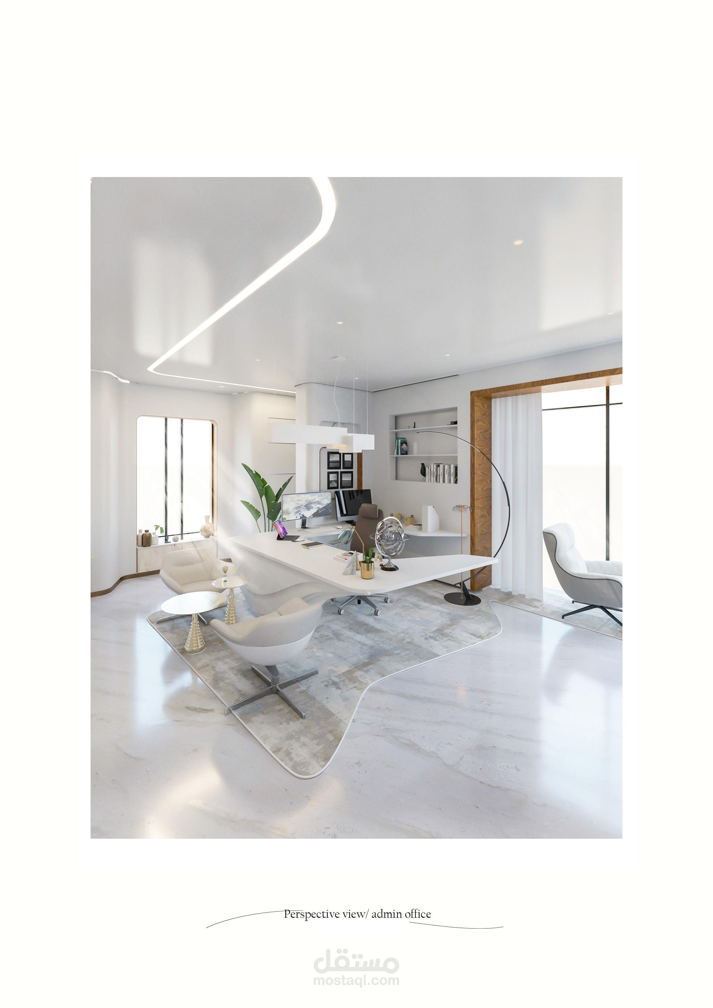 ترميم و تطوير - تصميم داخلي - أثاث - تشطيبات - مكتب مدير عام