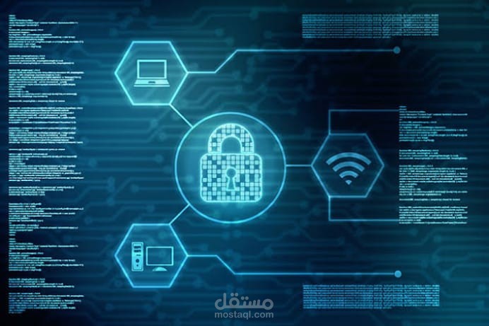 محتوي تقني عن ما هو الأمن السيبراني وكيفية حماية البيانات وكيف تتم سرقة الهوية وعن أنواع الأمن السيبراني.