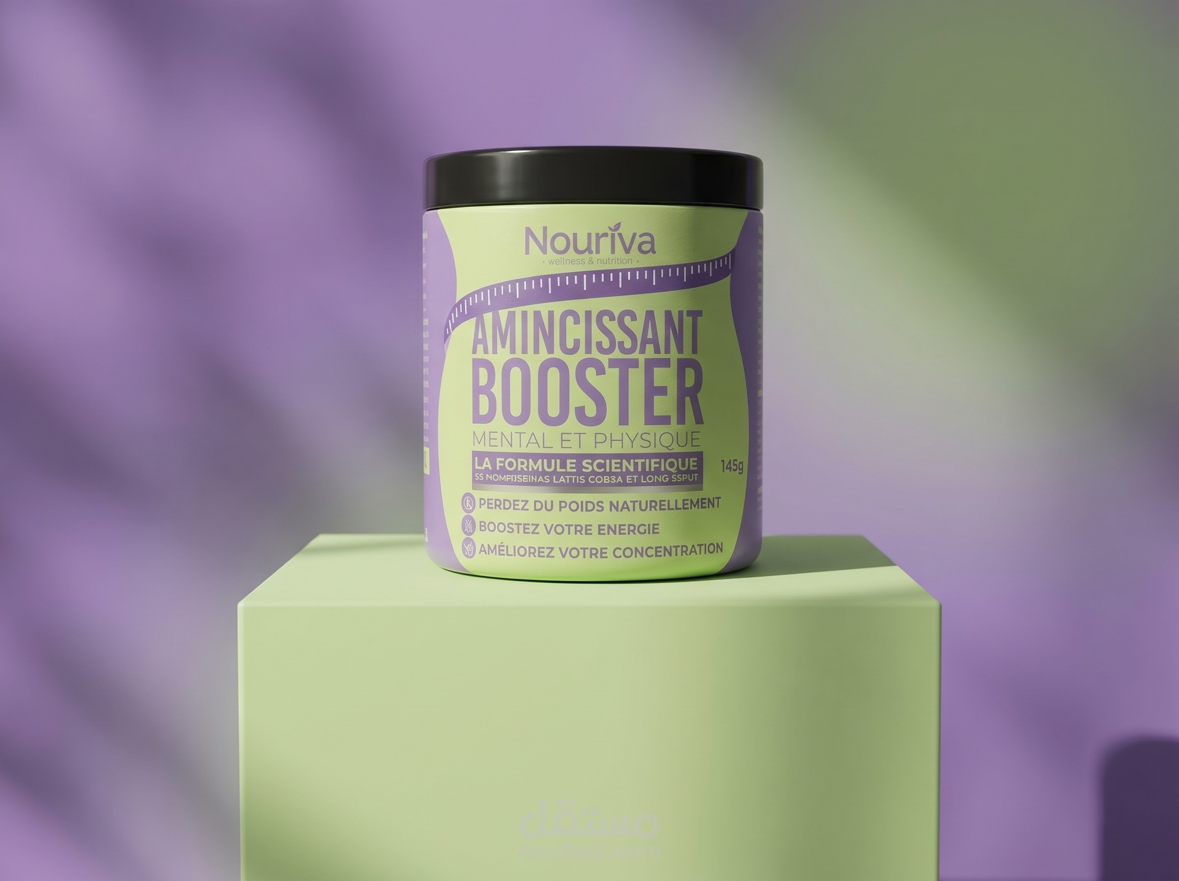 تصميم عبوة مكمل غذائي للتنحيف - Nouriva Slimming Booster