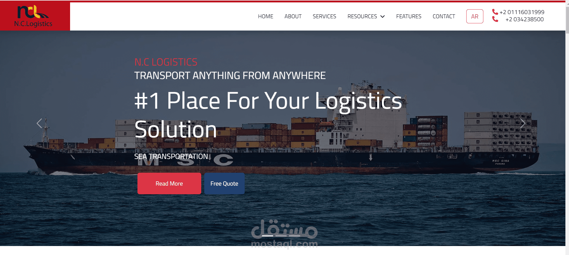 website for logistics company