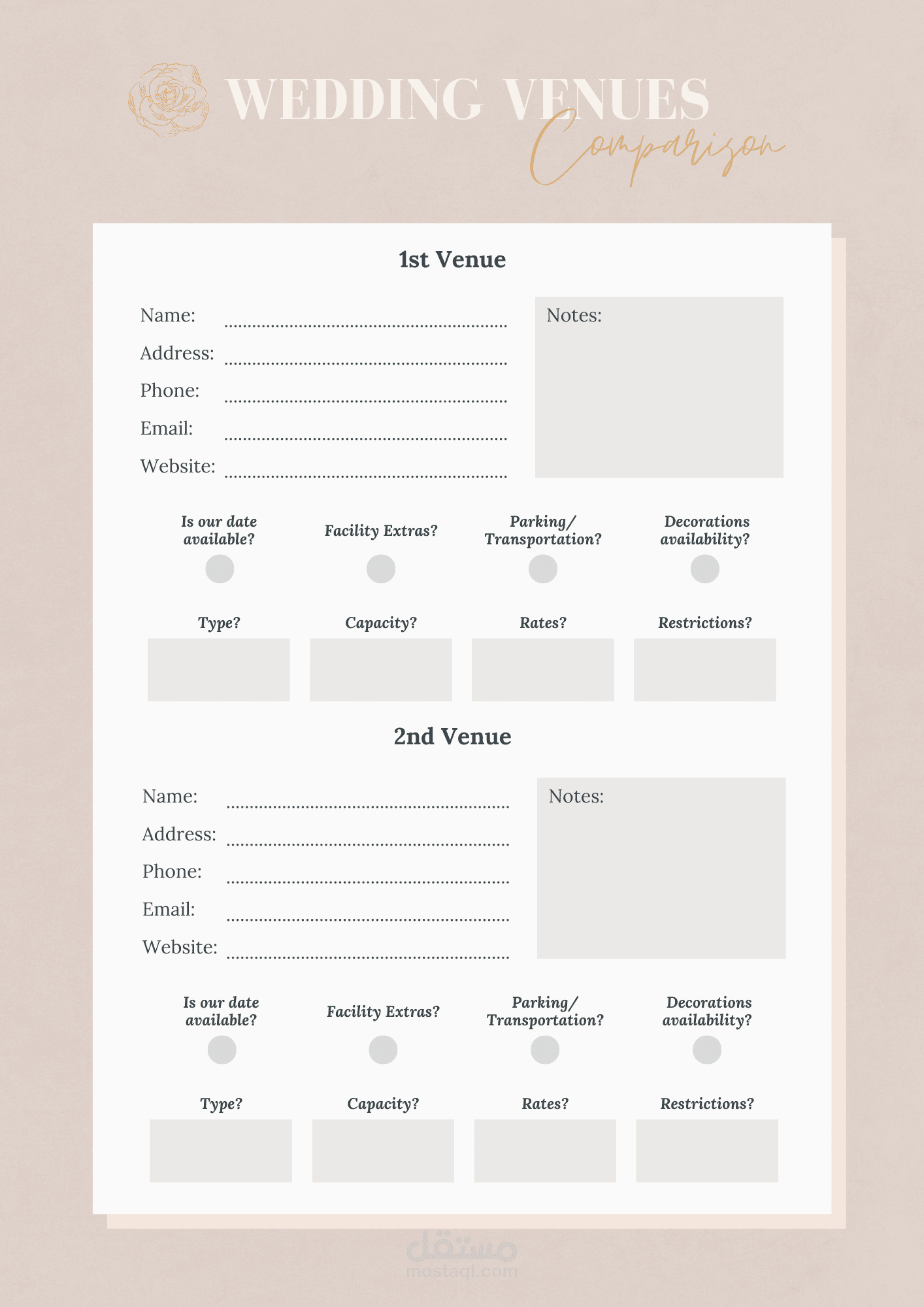 مصمم كتيب صغير لتنظيم حفل زفاف