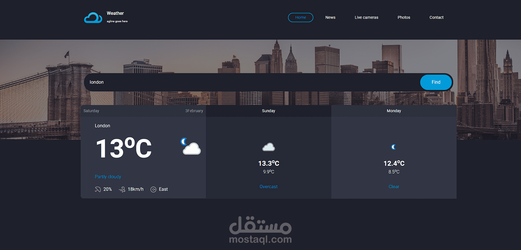 موقع لمعرفه الطقس خلال ثلاث ايام بمكنك البحث عن البلد التي تريدها