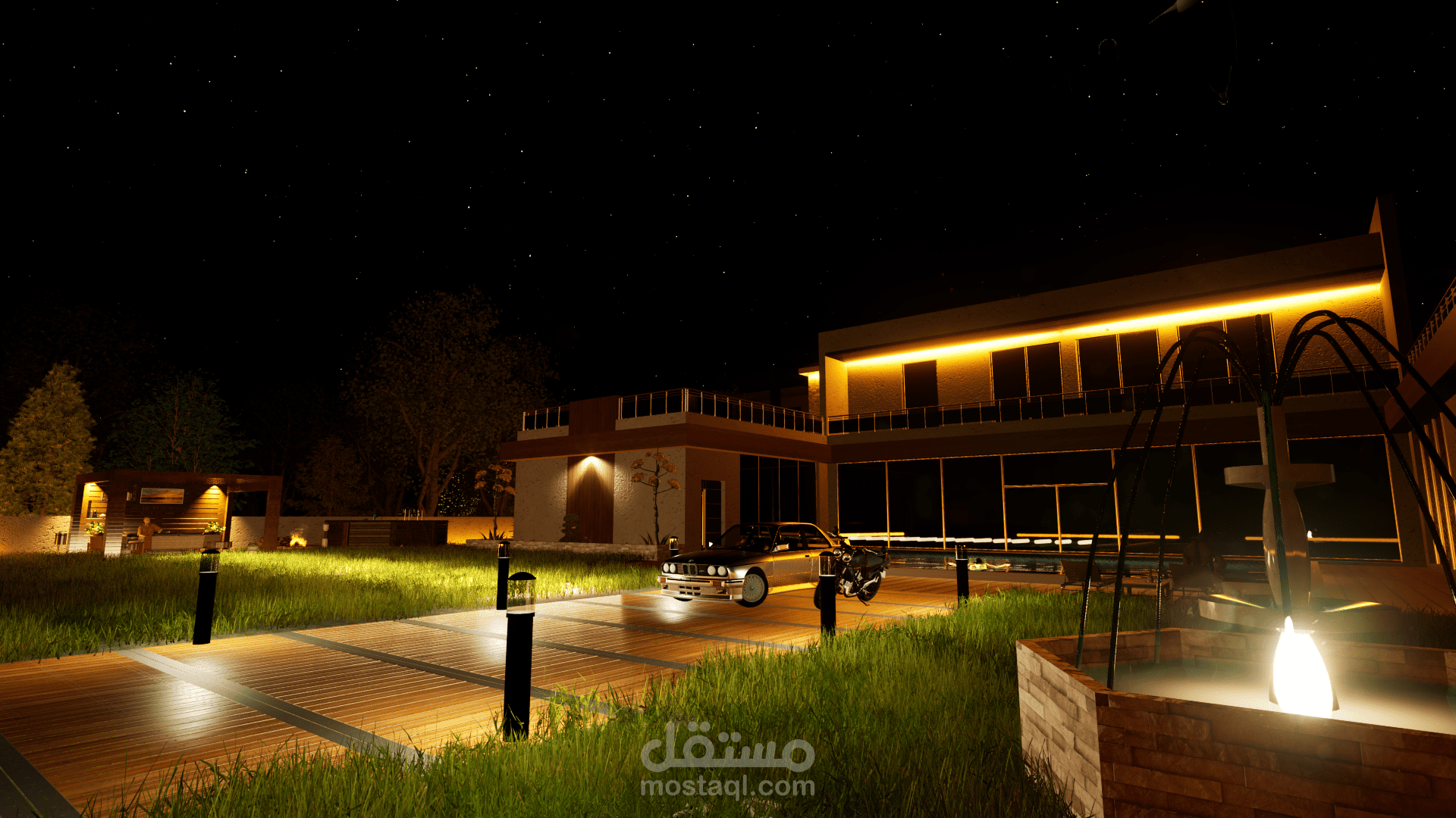 تصميم فيلا سكنيه بنظام مودرن (مشروع تدريبي)