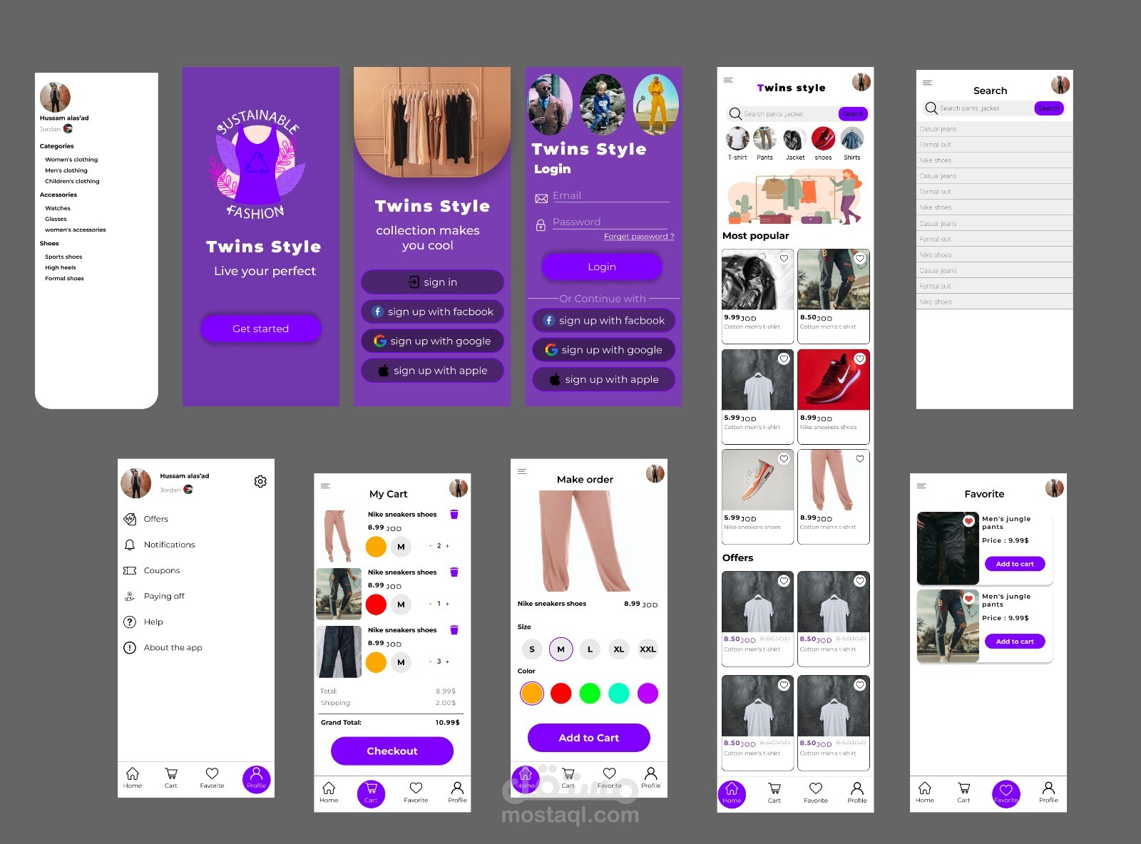 UI/UX clothes shop app