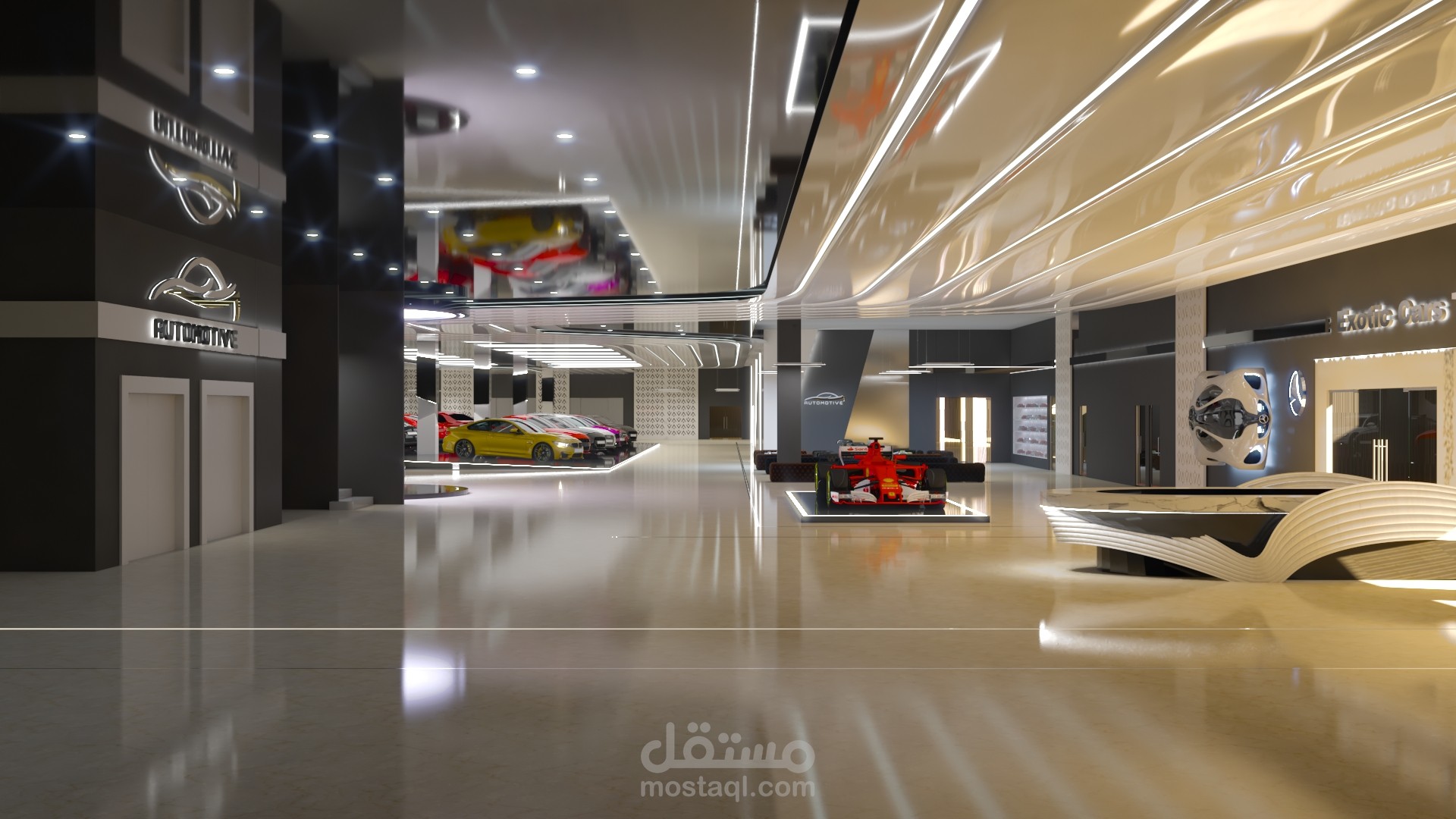 مشروع تخرج بعنوان معرض سيارات / graduation project : cars gallerie