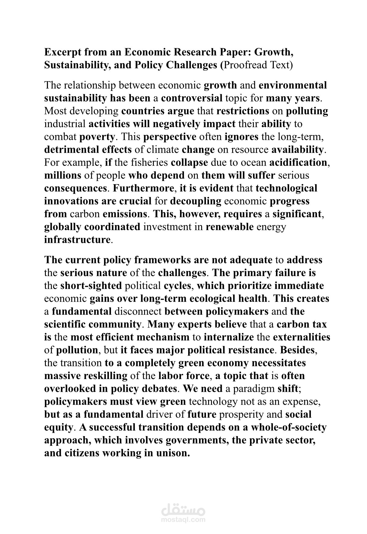 Academic & Research Proofreading Sample