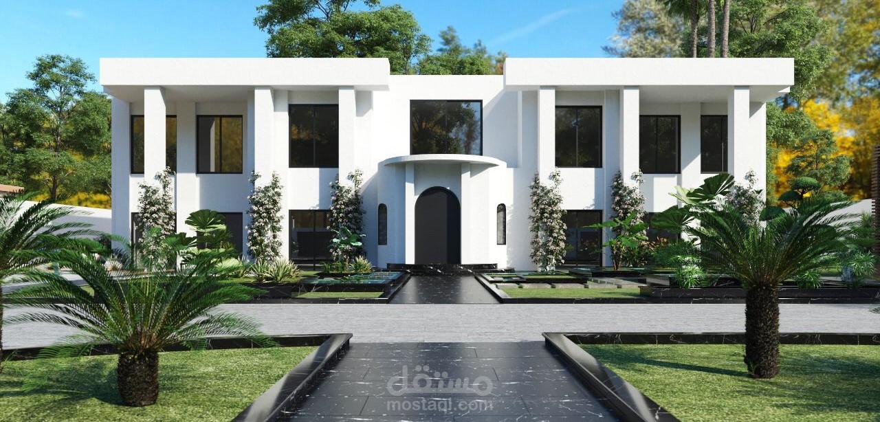 واجهة فيلا بتصميم عصري