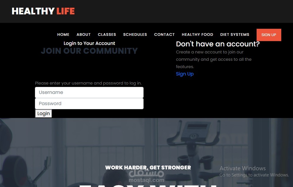 Gym website