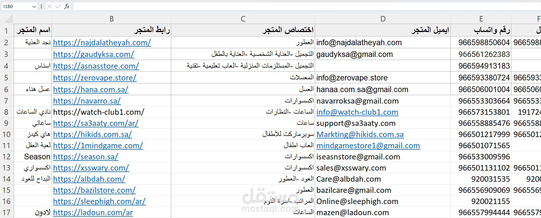 جمع المعلومات من موقع الانترنت وتنظيمها في جداول اكسل
