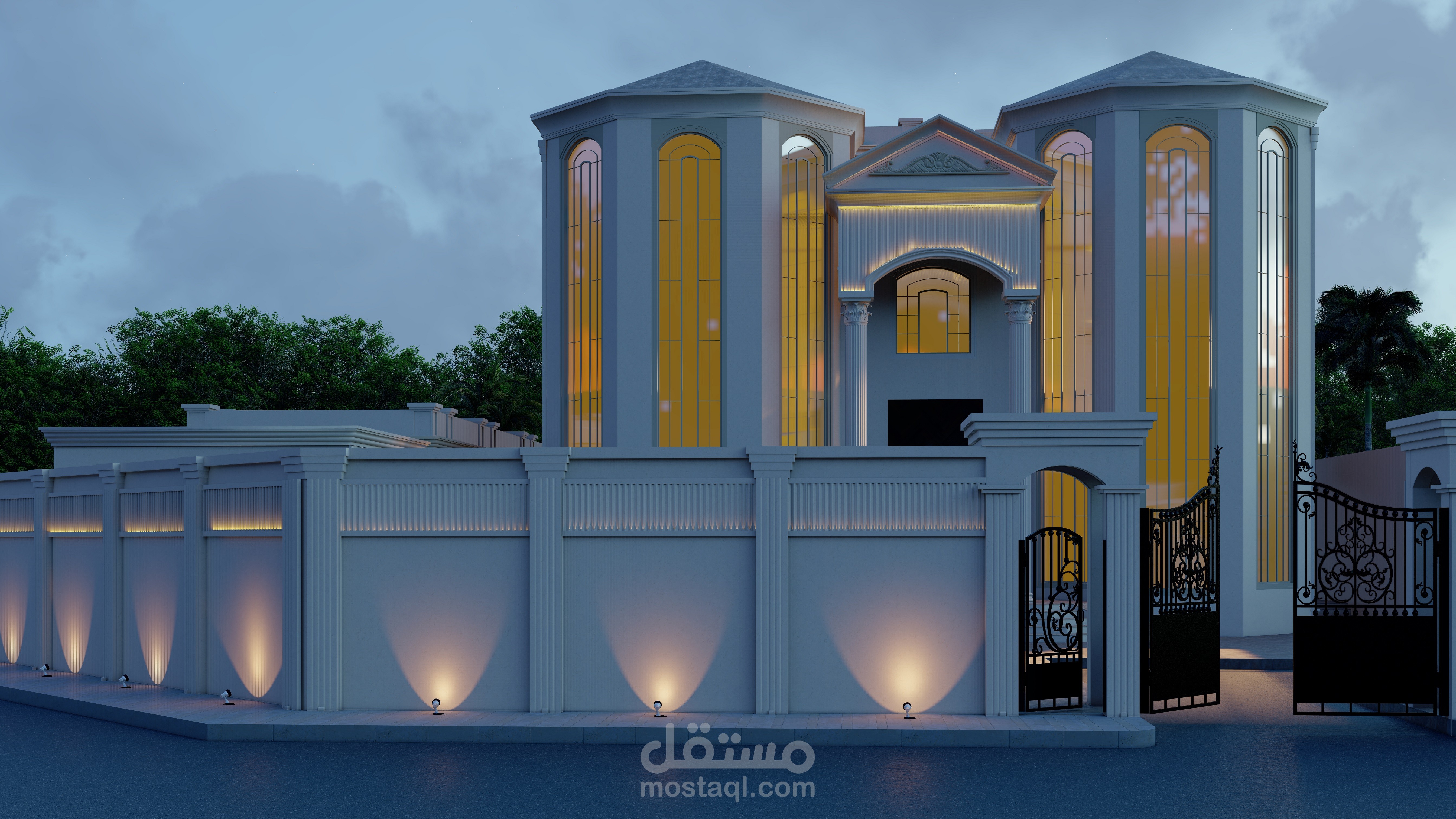 تصميم واجهة فيلا ومجلس
