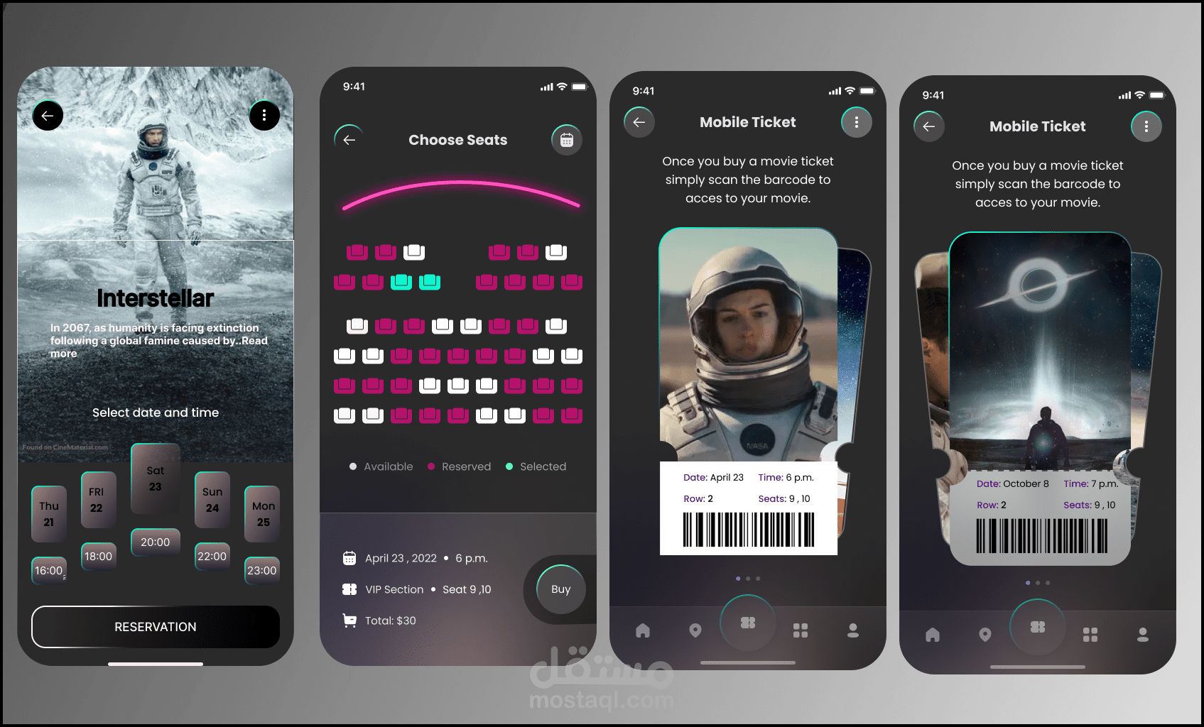 UI Design: Movie Tickets Booking App