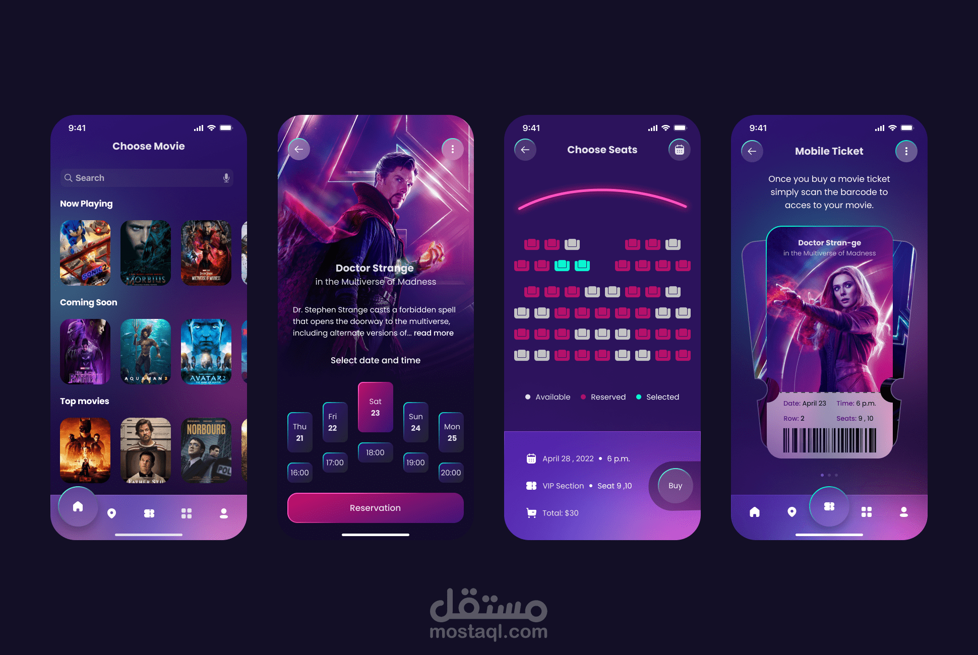 UI Design: Movie Tickets Booking App