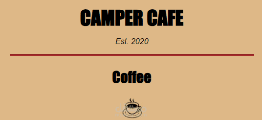 cafe menu