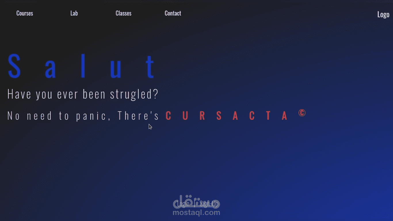 simple website interface