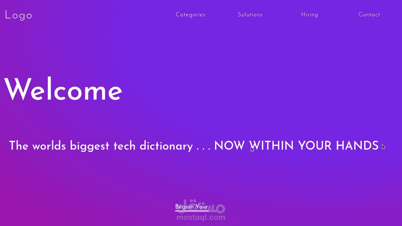 simple website interface