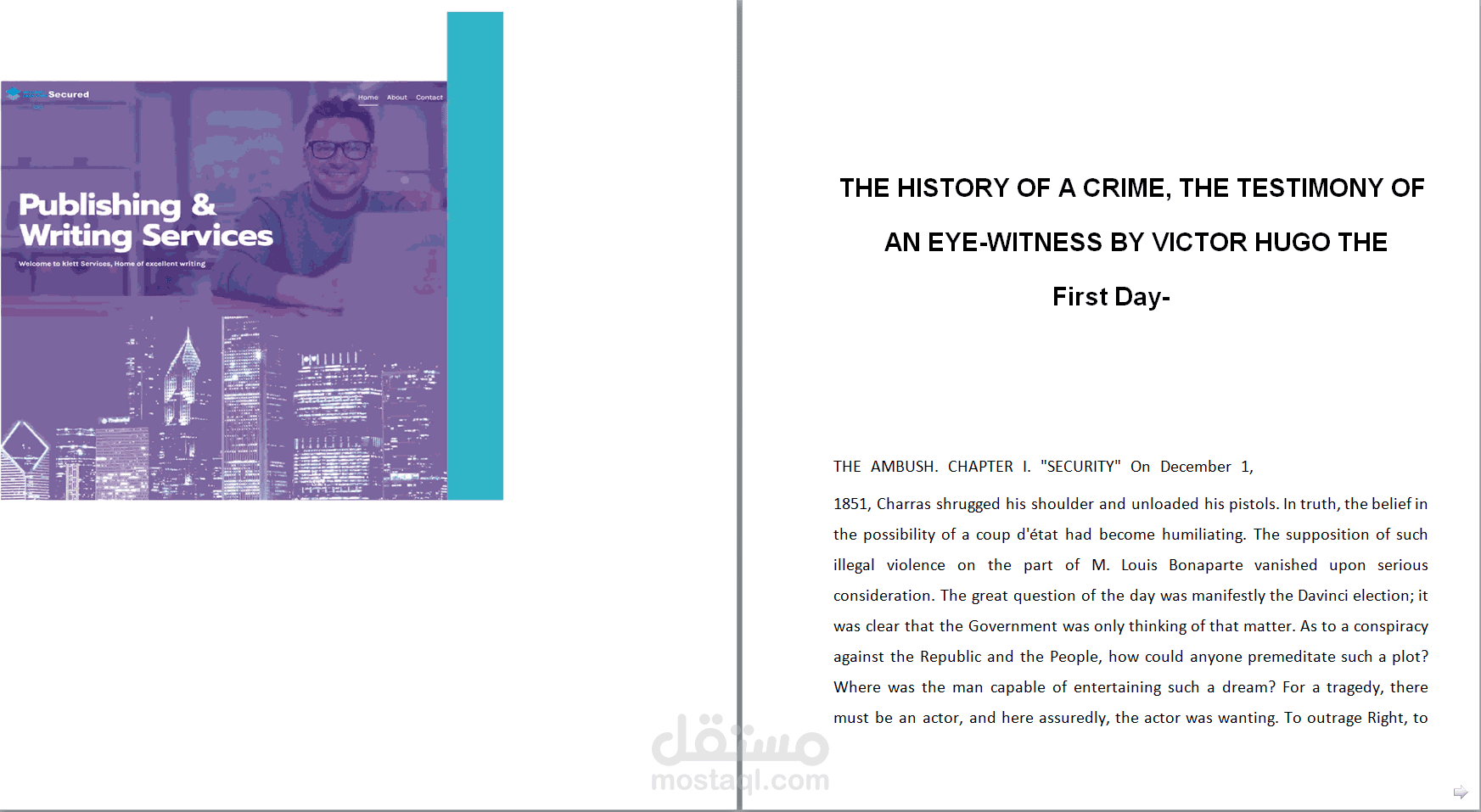 ترجه قصه the history of a crime