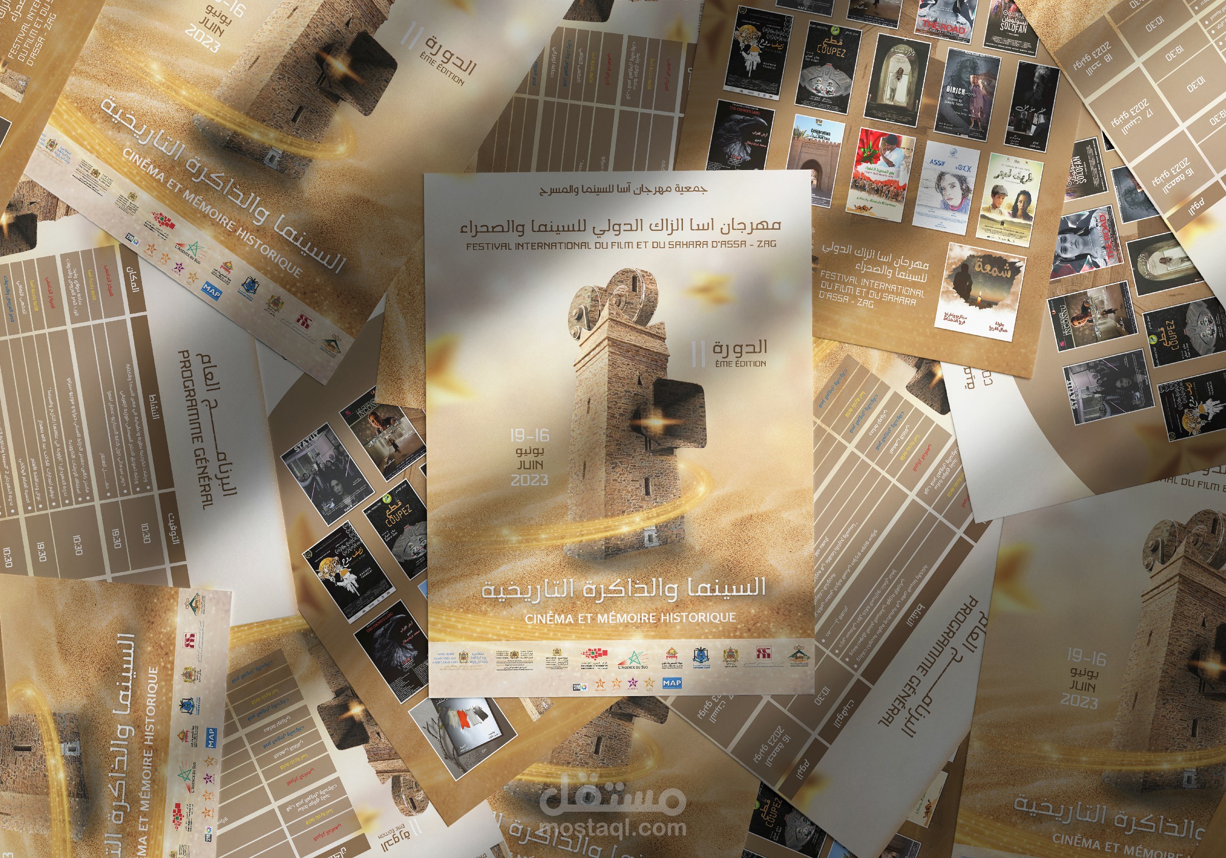 تصميم الهوية البصرية لمهرجان أسا الزاك الدولي للسينما والصحراء