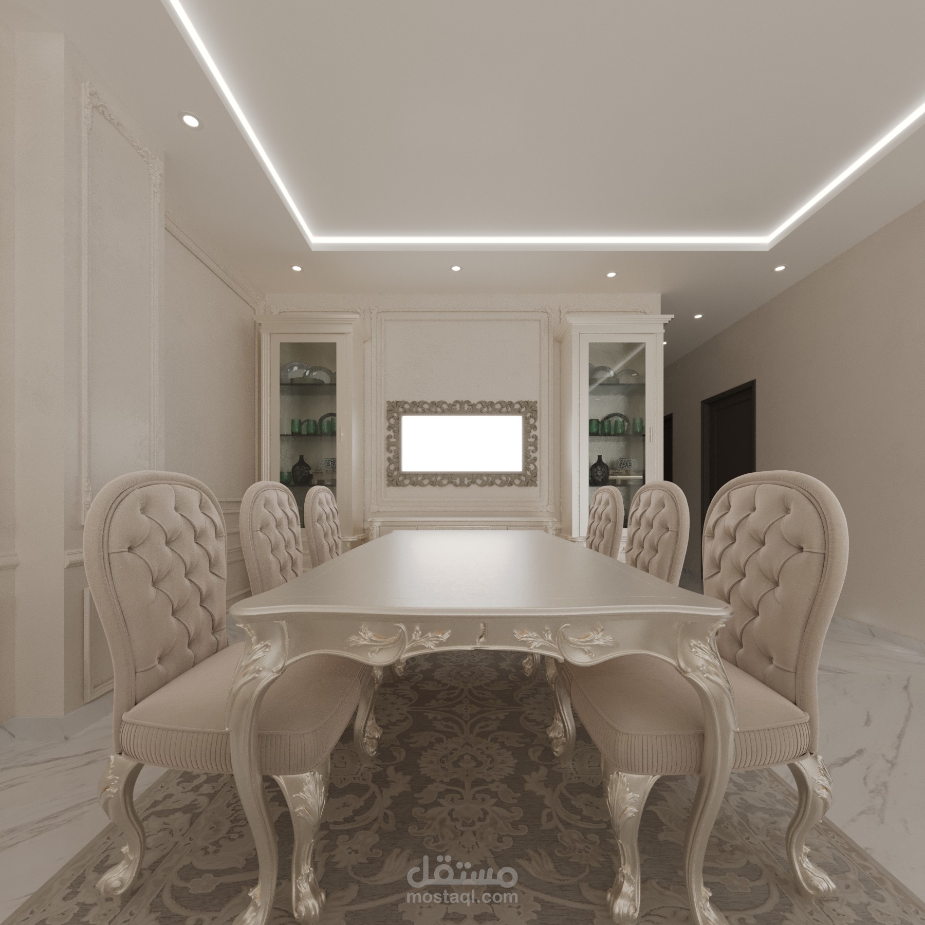 Reception & Dining room Interior Design. | مستقل
