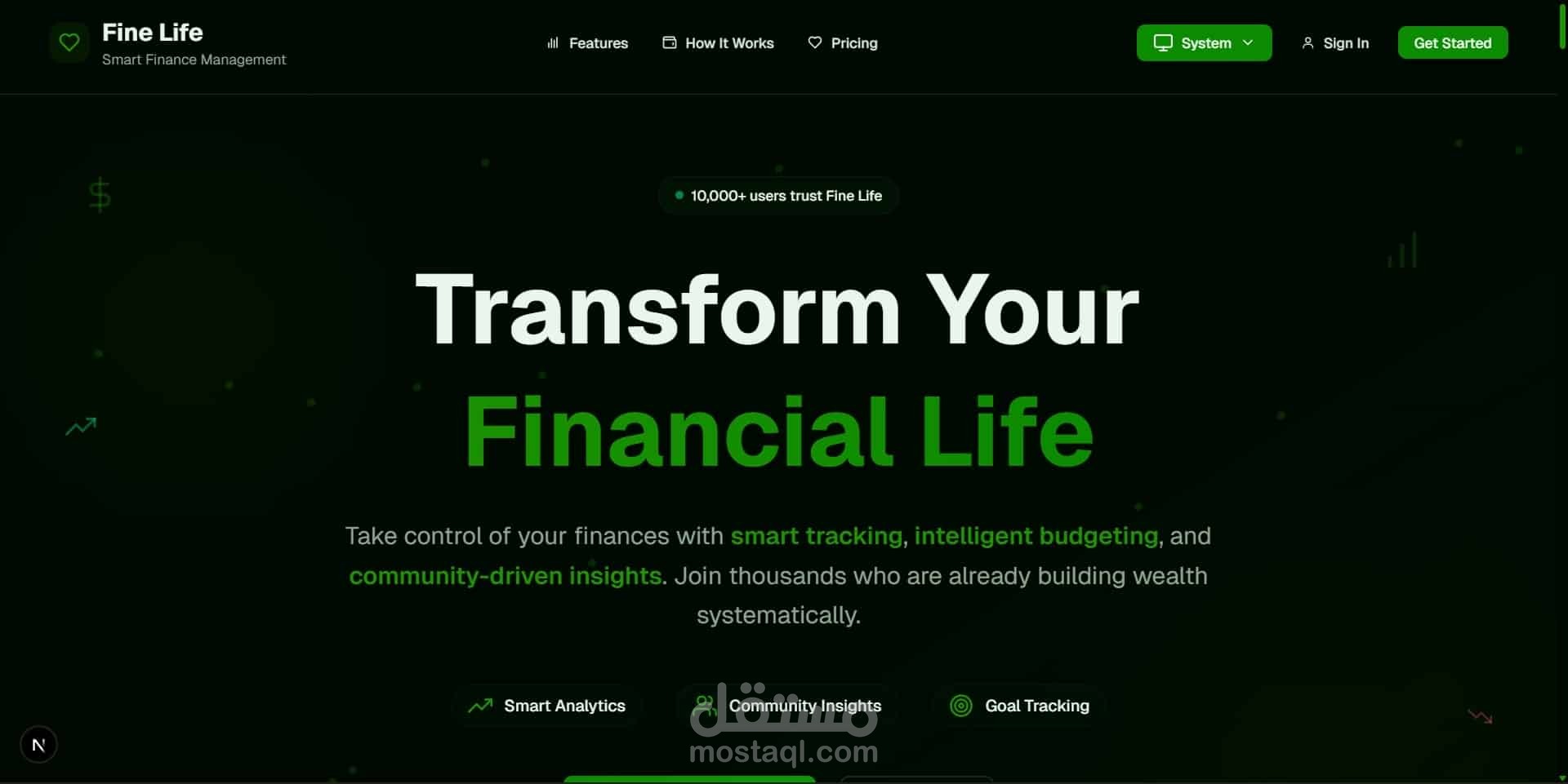 Fine Life | Smart Finance Management | Next.js, TypeScript, Tailwind CSS