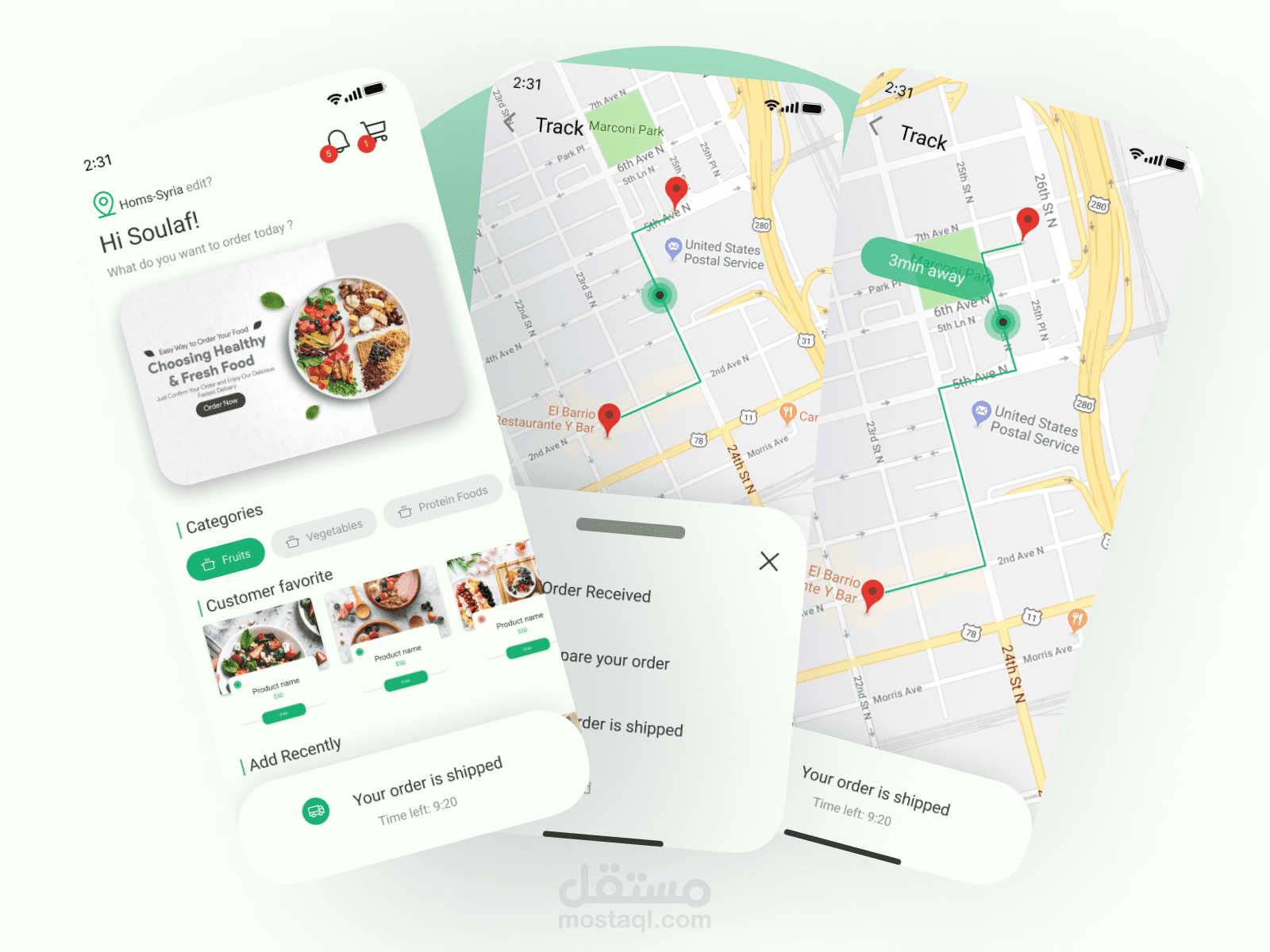 Main page and Track order system  ( E- Commerce app )