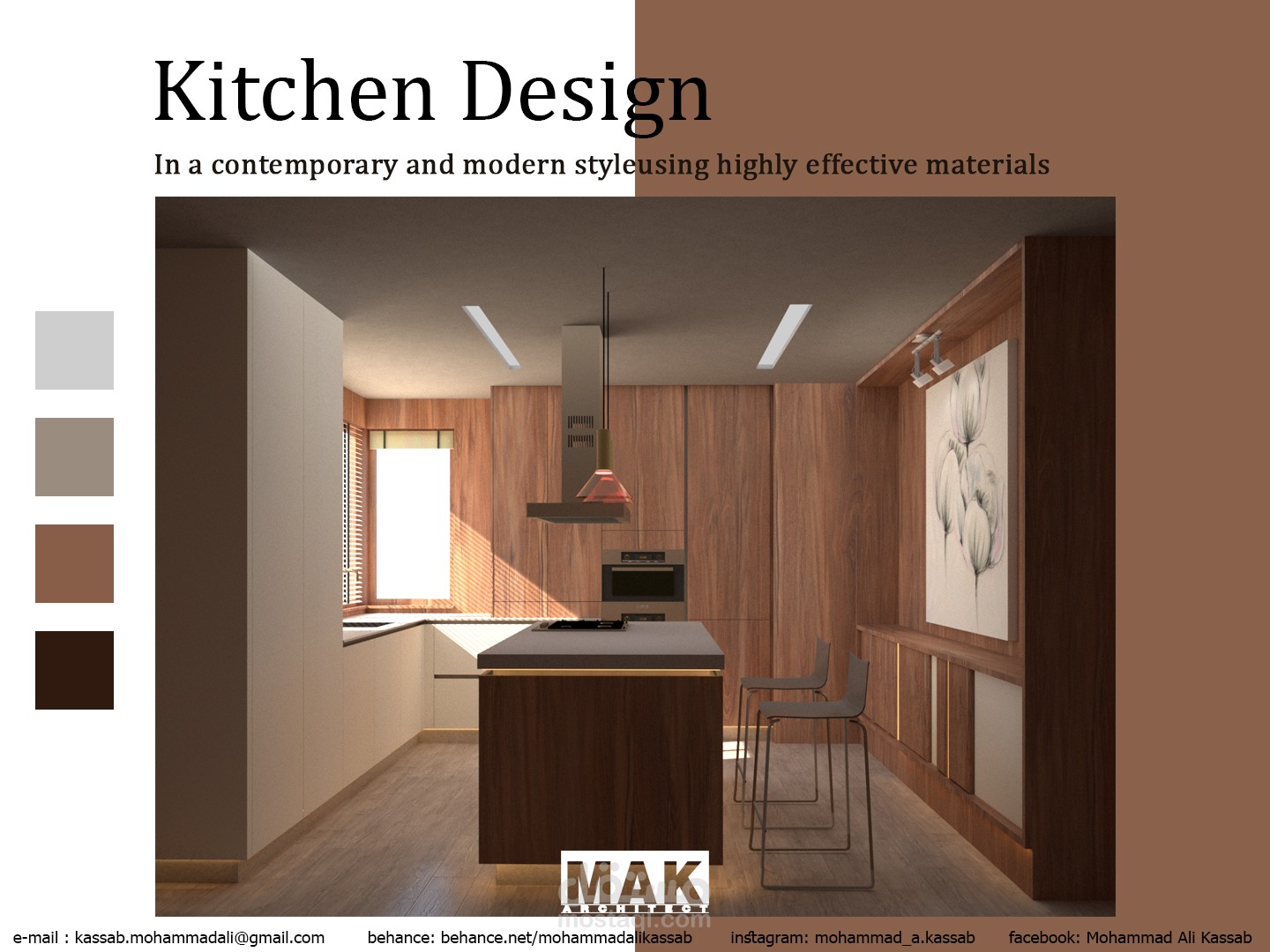تصميم مطبخ بأسلوب عصري و أنيق