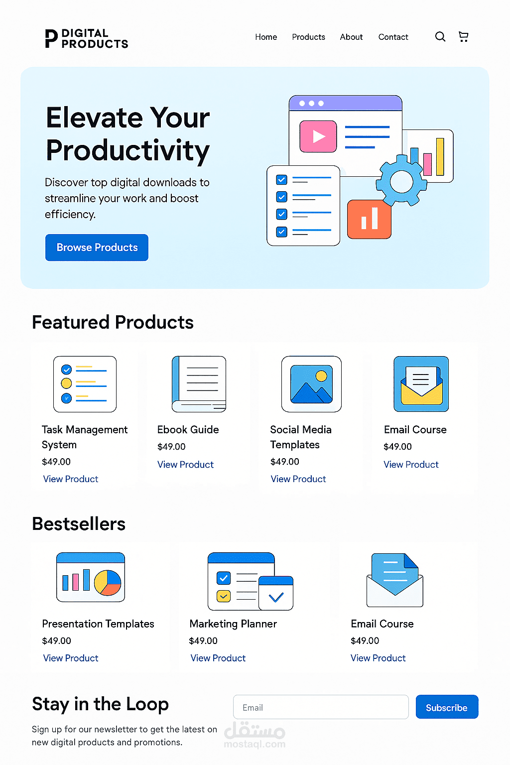 متجر إلكتروني لمنتجات رقمية -  تصميم احترافي على Shopify