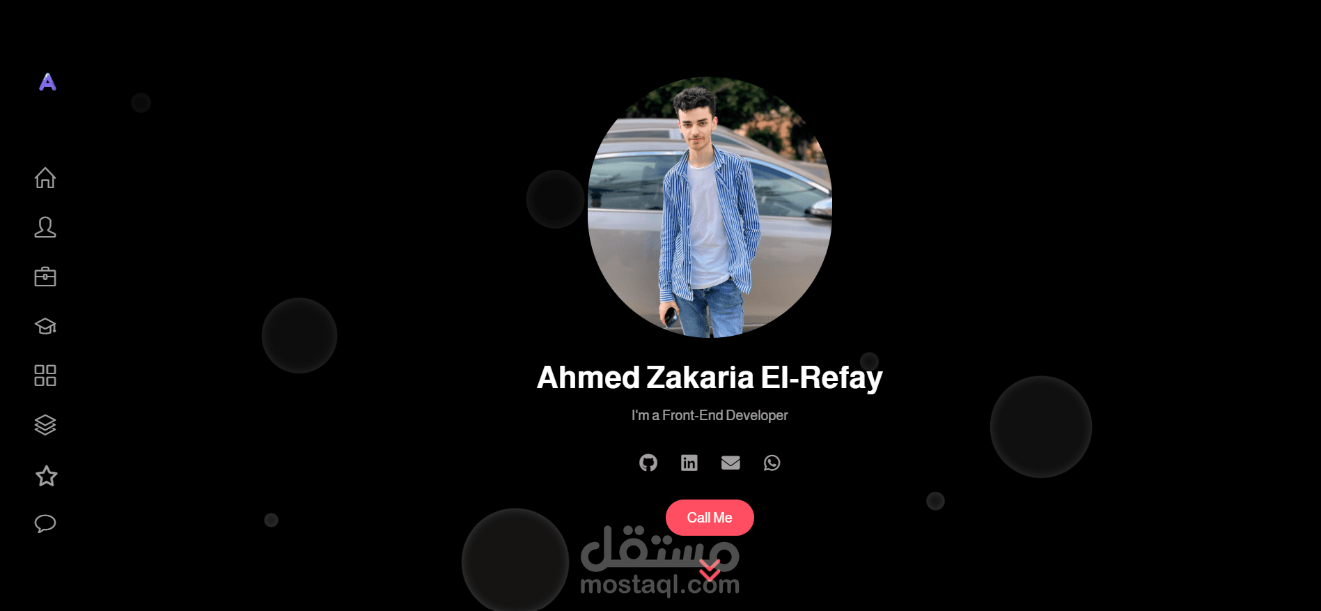 موقع شخصي - عرض الأعمال السابقة - Portfolio Website