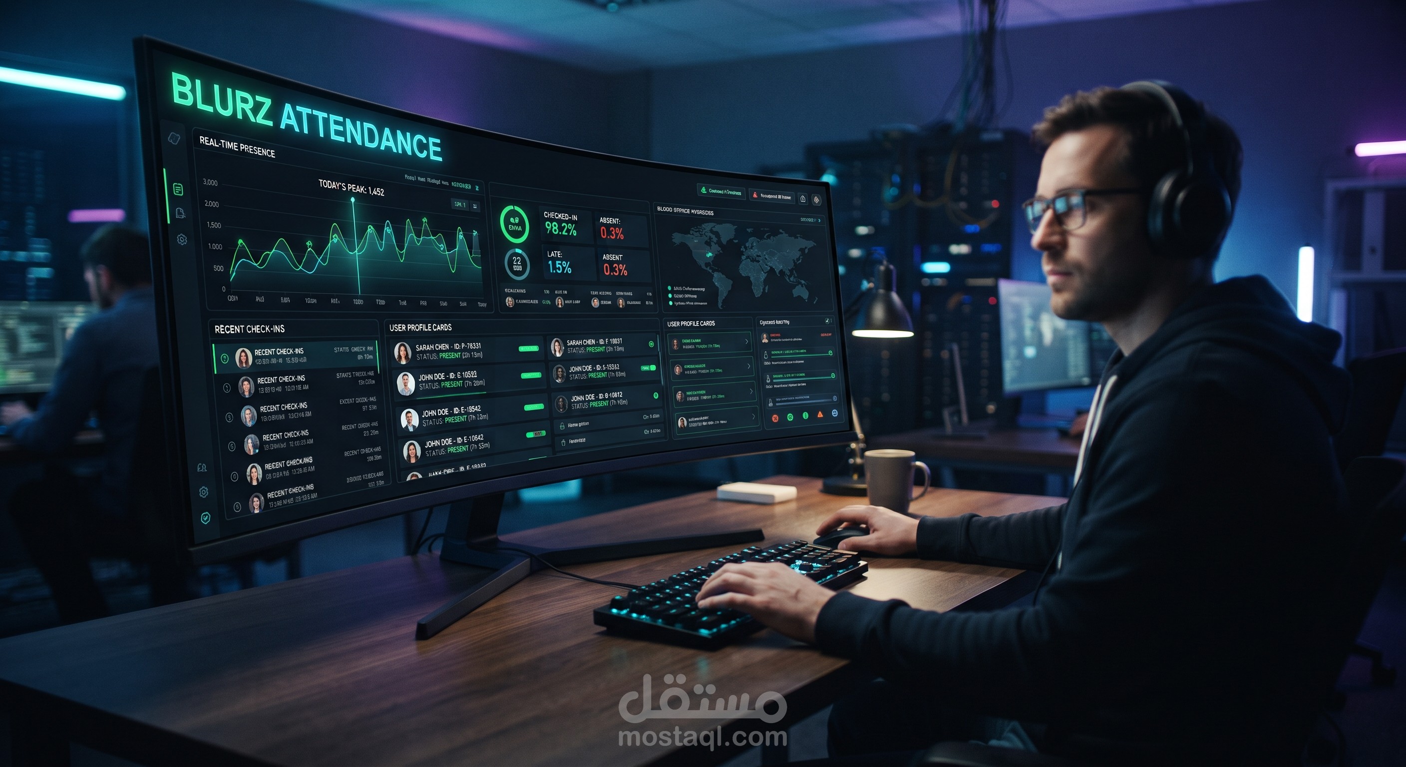 نظام متكامل لإدارة الحضور والانصراف مع لوحة تحكم إدارية (Attendance System)