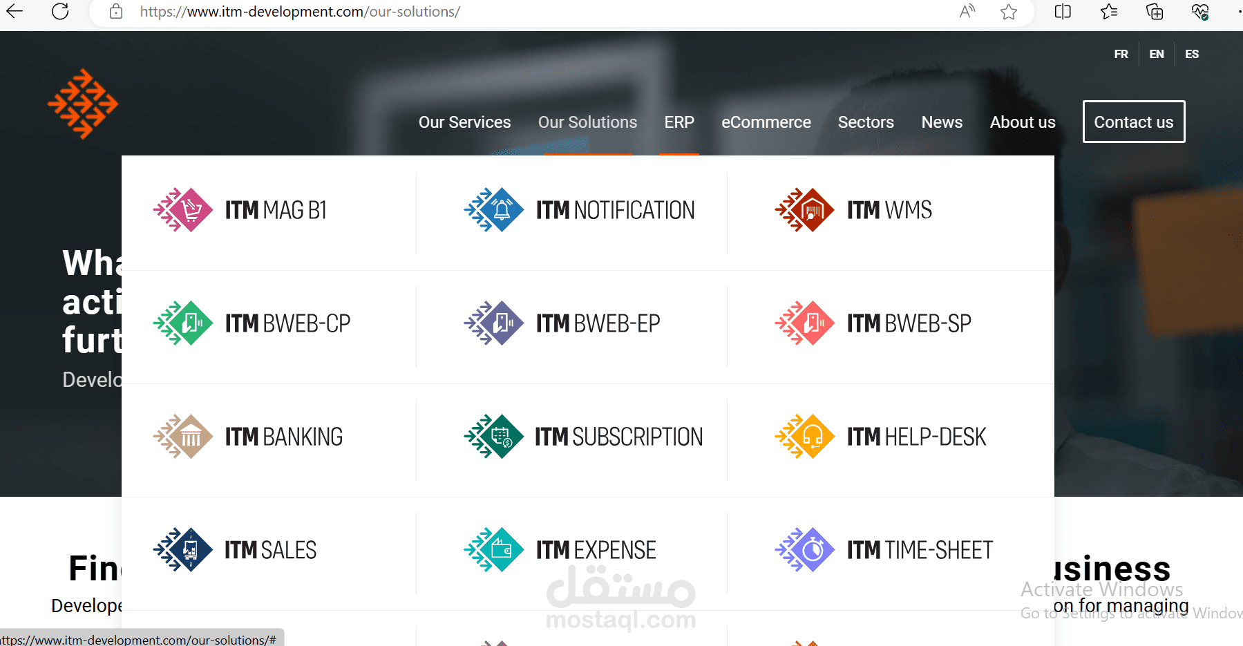 اختبار متاجر الكترونية للزبائن BACKEND-FRONTEND  خاصة بشركة ITM - development--SAPPRO