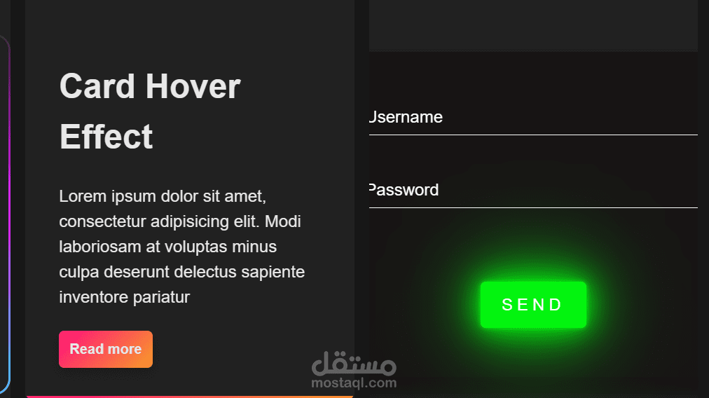 مشاريع بلغة css