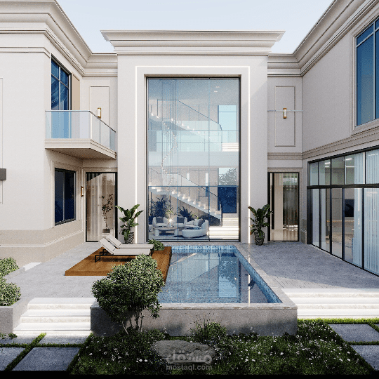 تصميم داخلي و لاند اسكيب لفيلا بالمملكة العربية السعودية