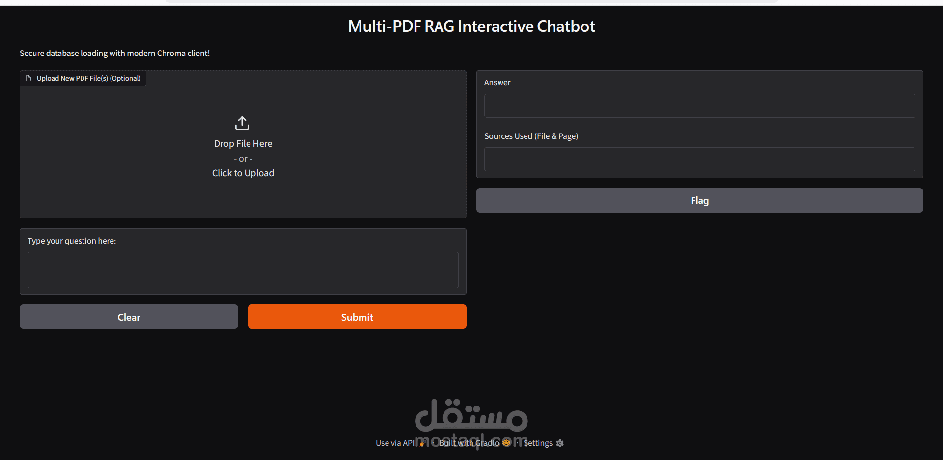 تطبيق شات بوت تفاعلي للبحث في مستندات PDF متعددة (Multi-PDF RAG Chatbot)