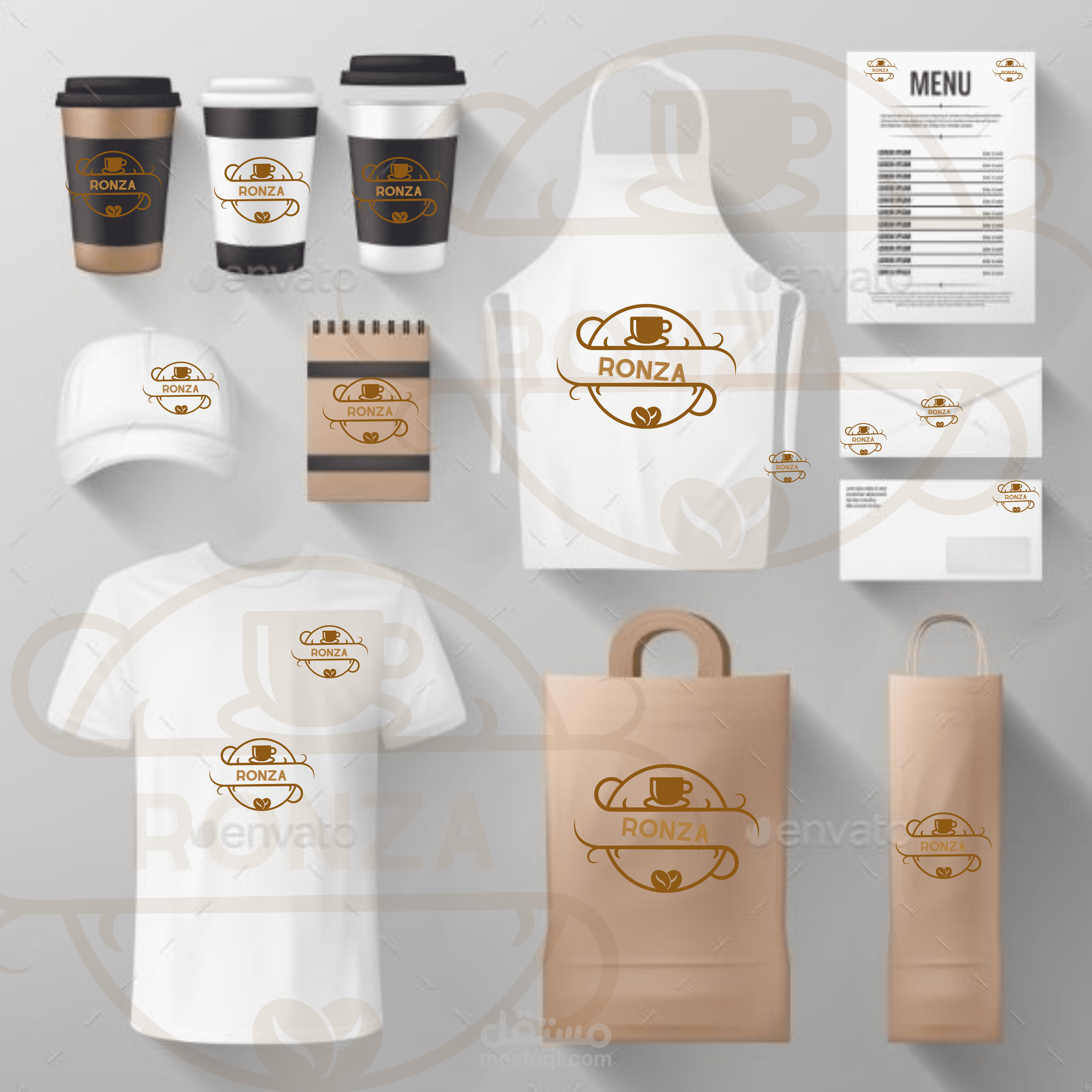 هوية بصرية احترافية لكوفي شوب