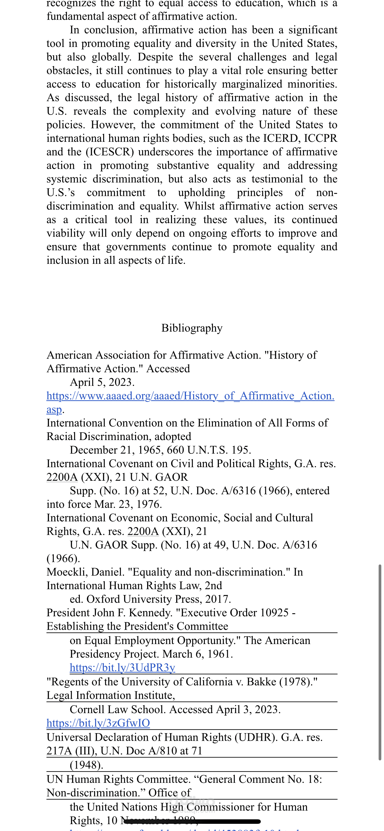 Advanced Human Rights Law Paper