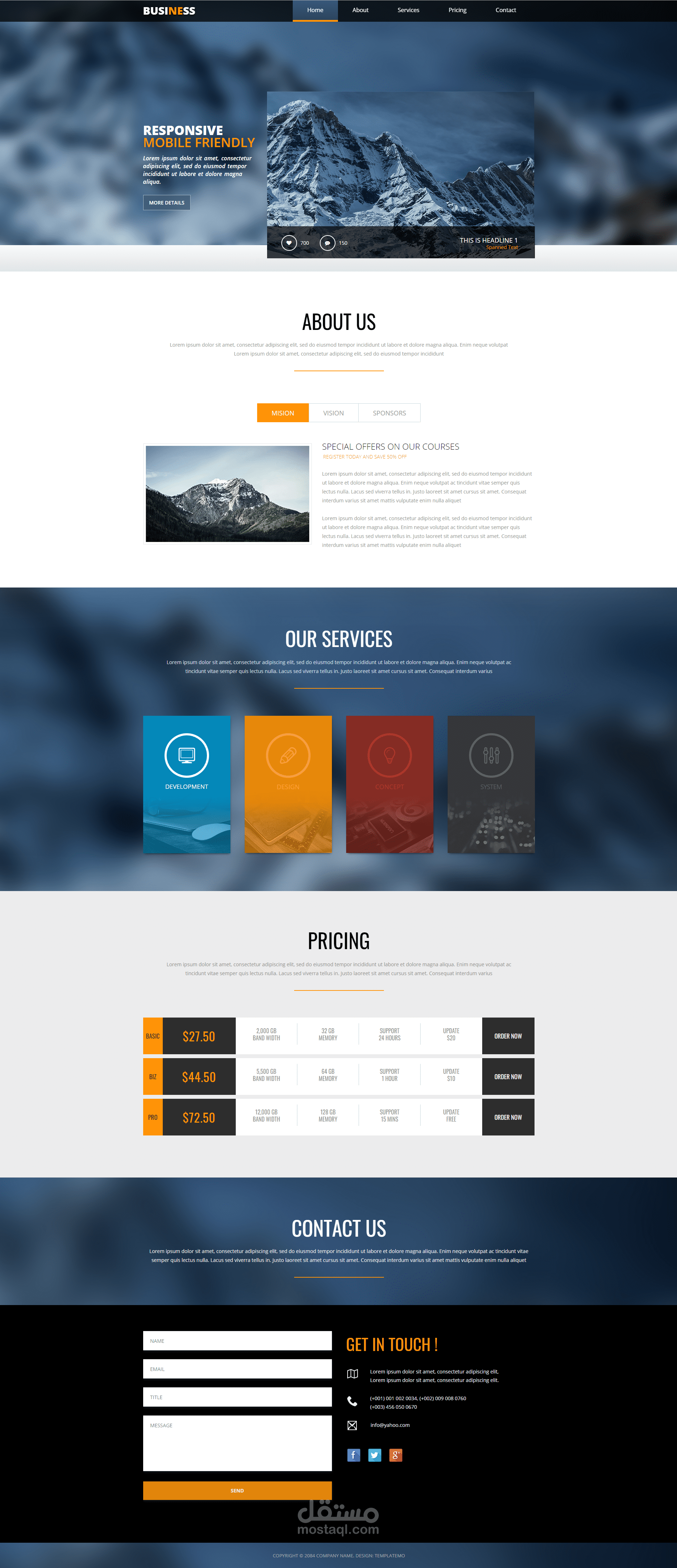 تصميم وتطوير موقع ويب باستخدام html,css,js