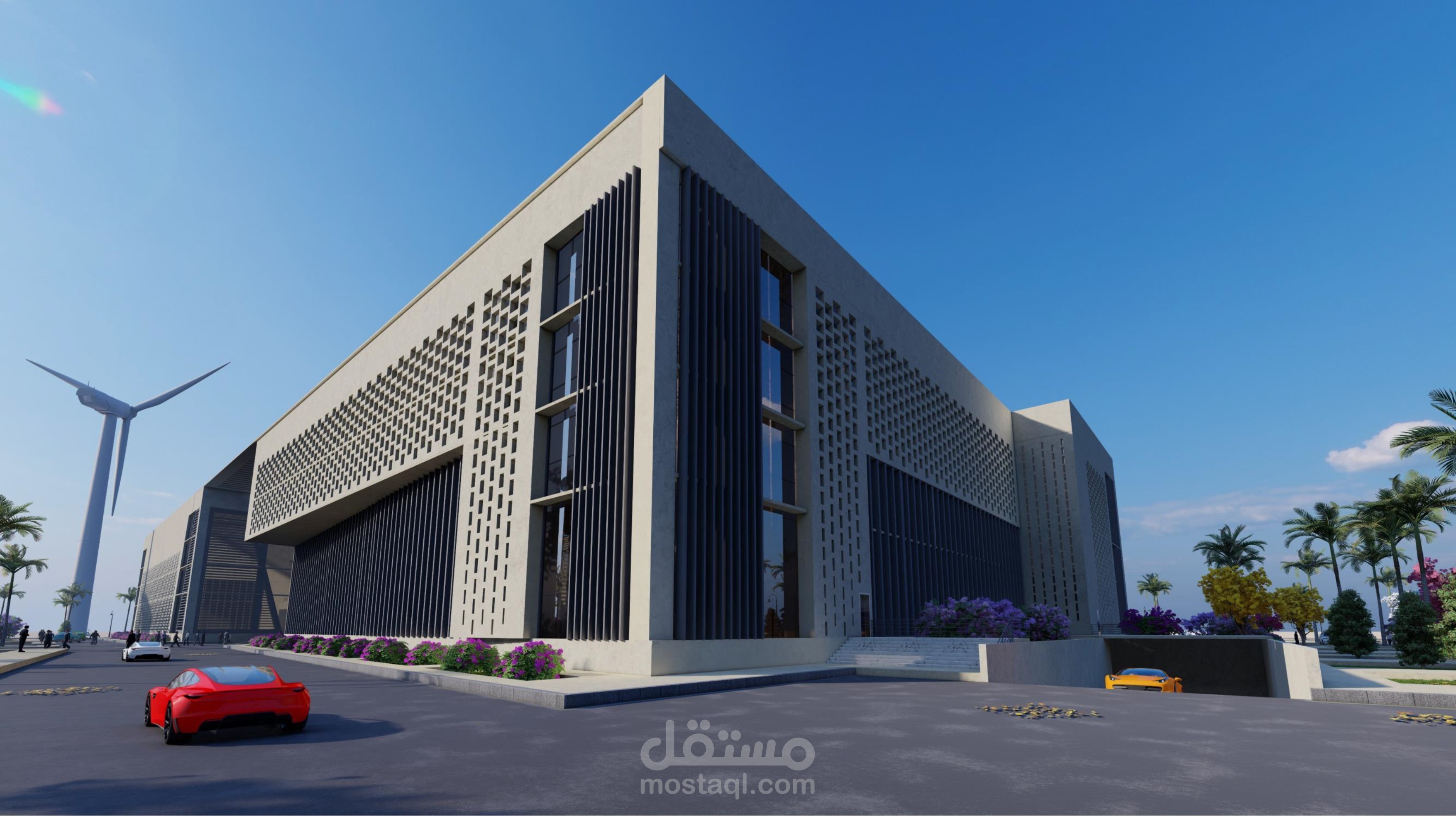 تصميم مركز بحوث طاقه متجدده