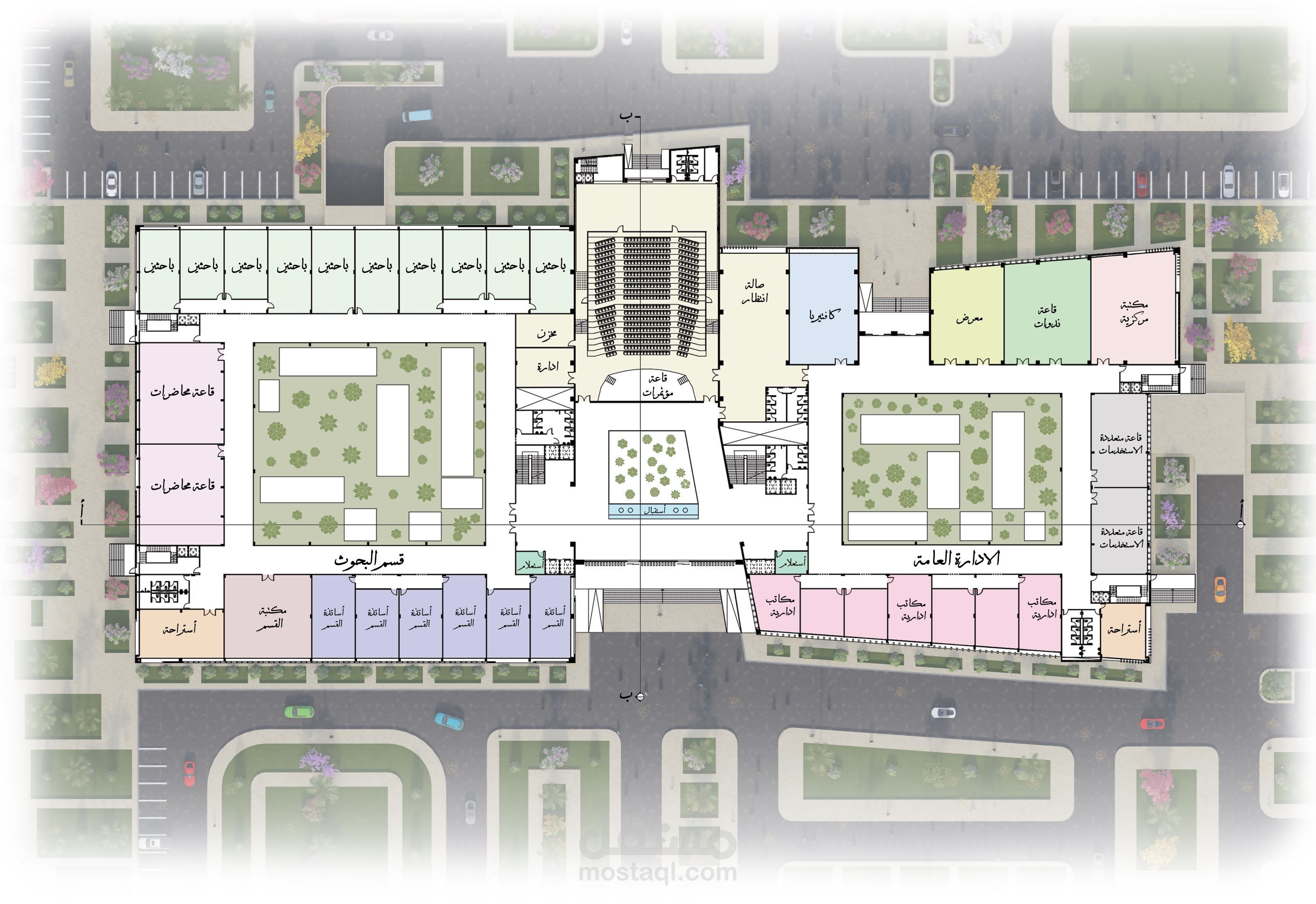 نمذجة باستخدام Revit لإعداد المساقط والقطاعات
