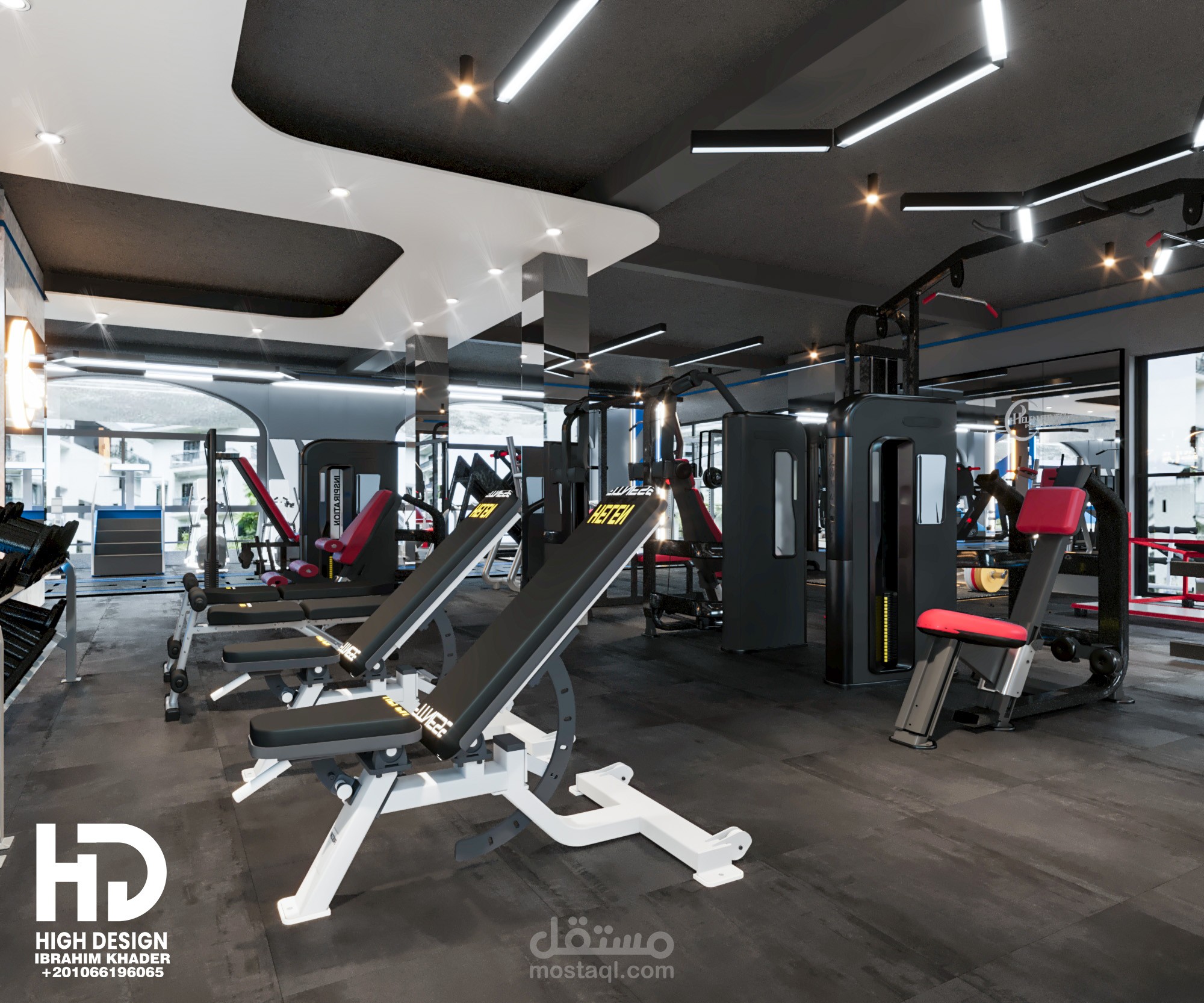 تصميم عصري لصاله رياضيه متكاملهGYM