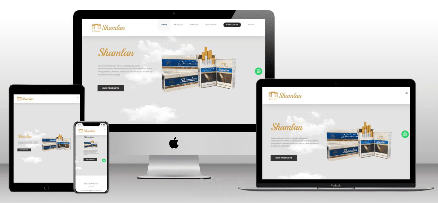 Website for cigarettes company