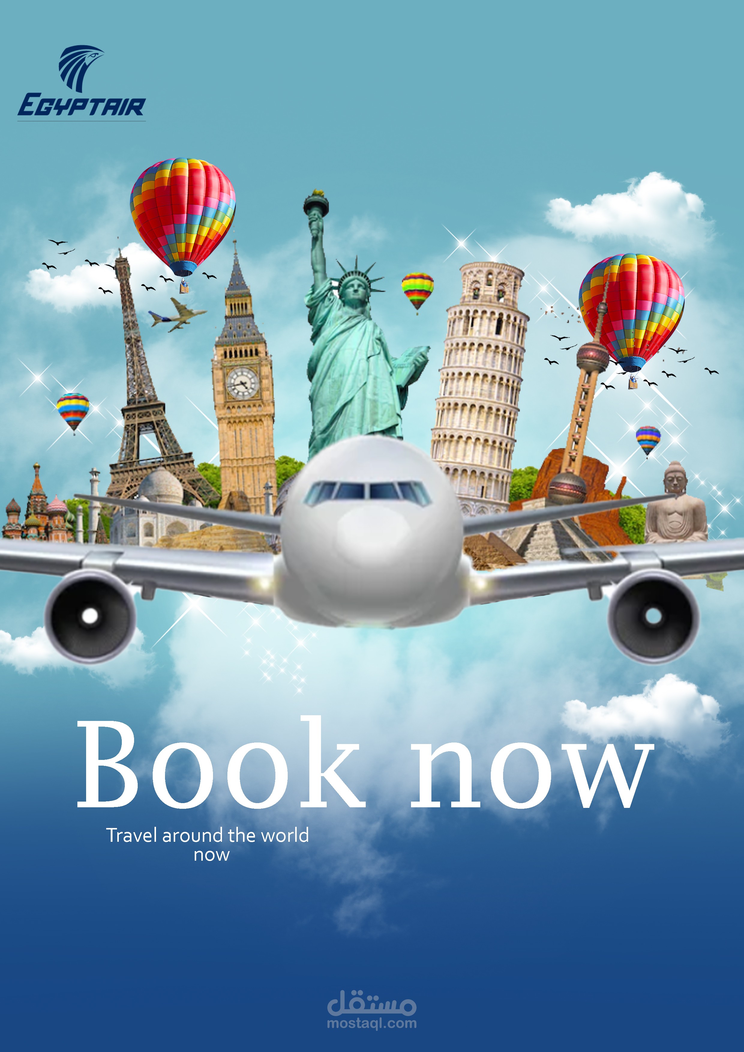 An advertising poster for EgyptAir poster