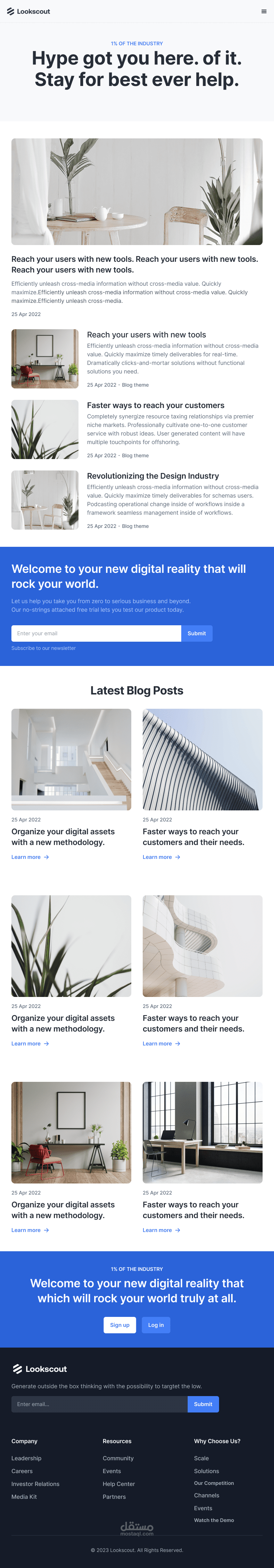 landing page